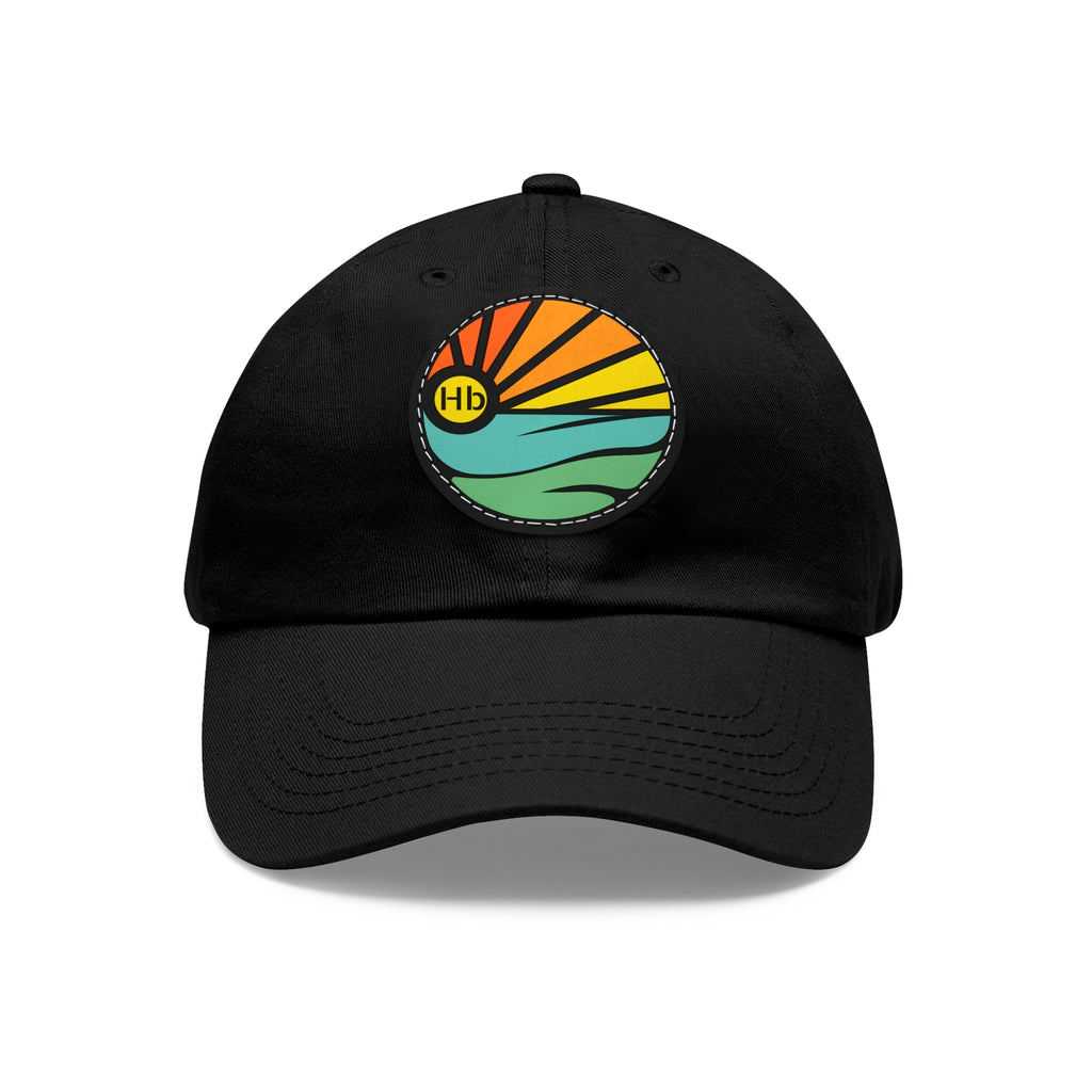 Hermosa Beach Sunset Wave Patch Hat | Mom and Dad Hat with Round Leather Patch #HermosaBeach