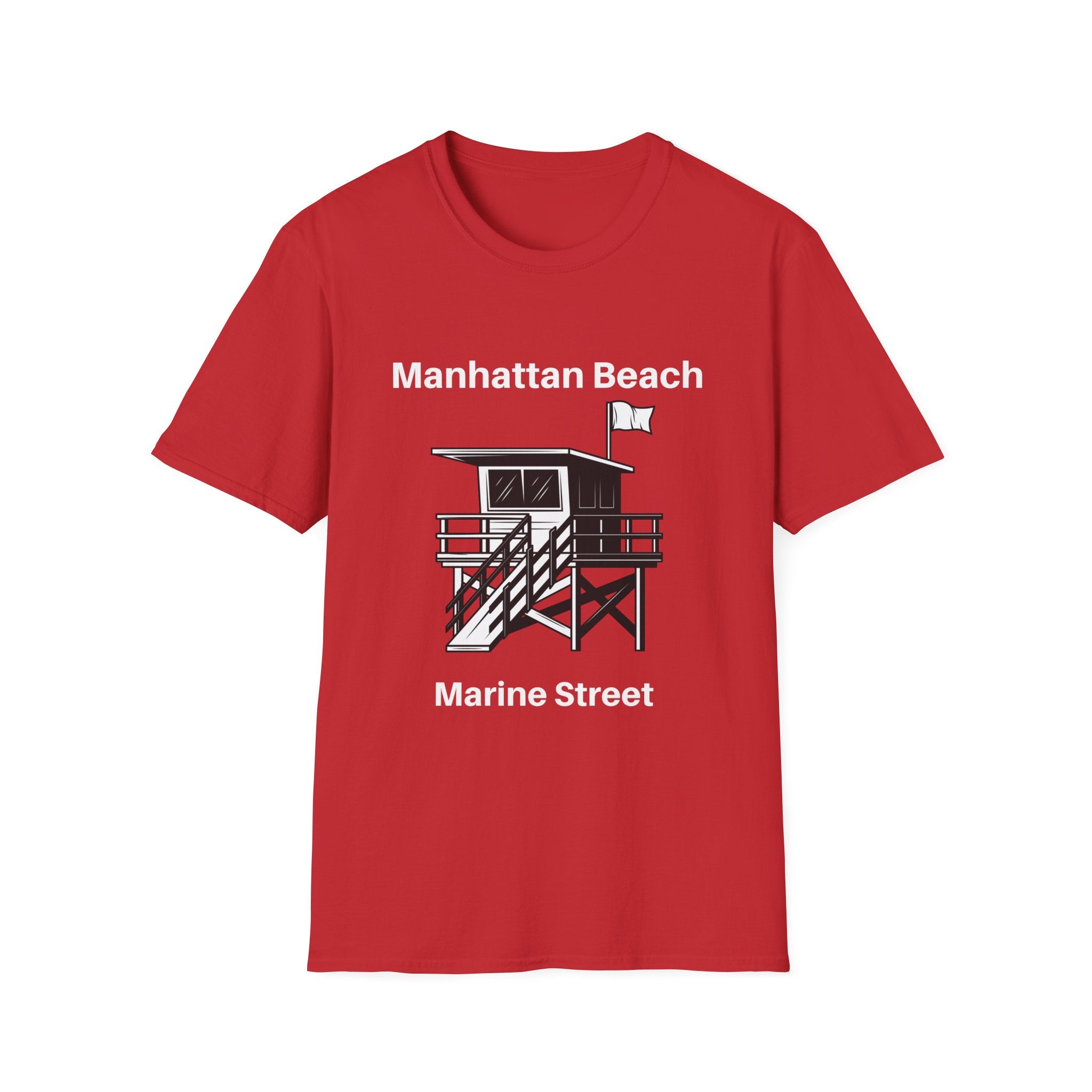 Marine Street Lifeguard Station Manhattan Beach  Mens and Womans Softstyle T-Shirt