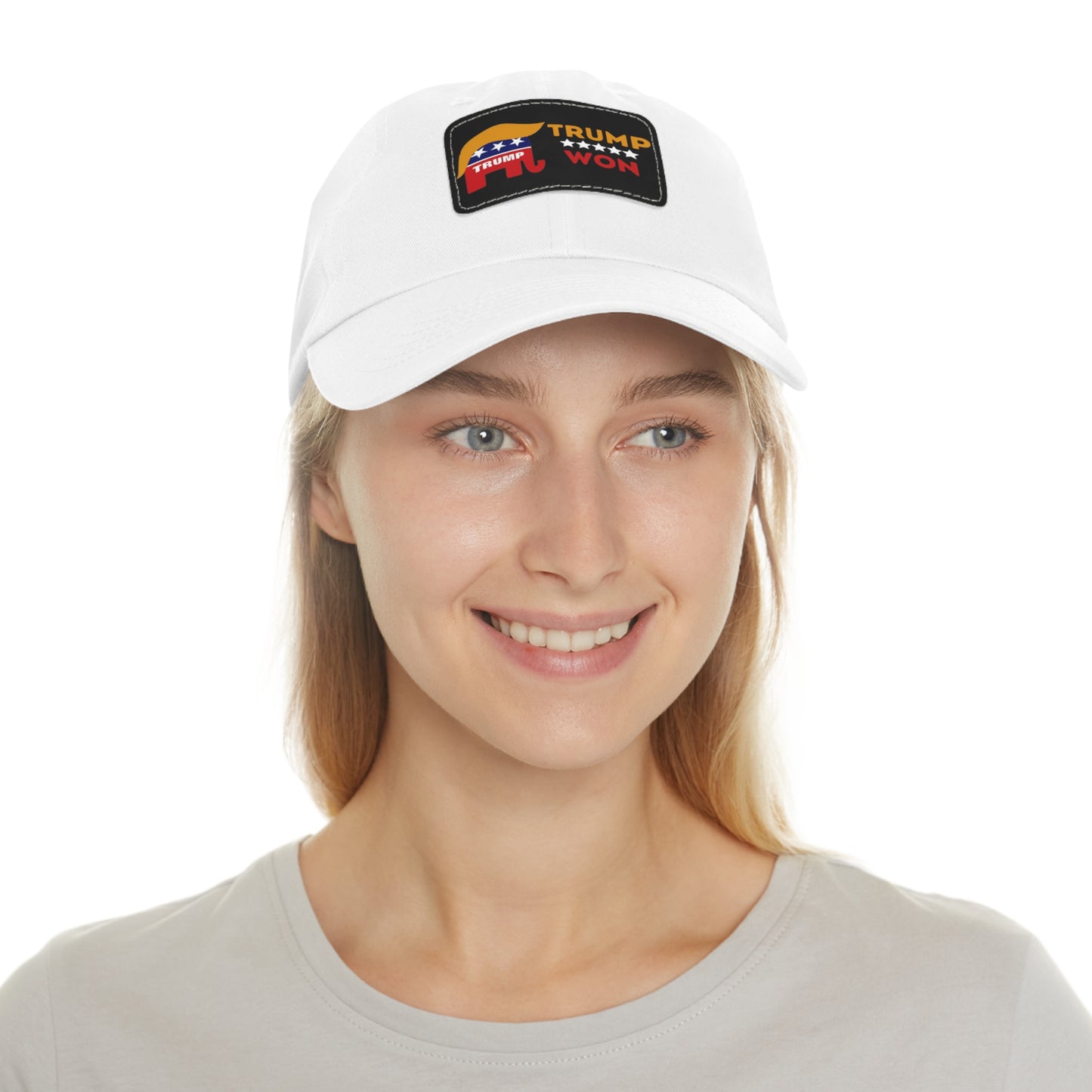 Trump Won Mom and Dad Hat with Leather Patch (Rectangle)