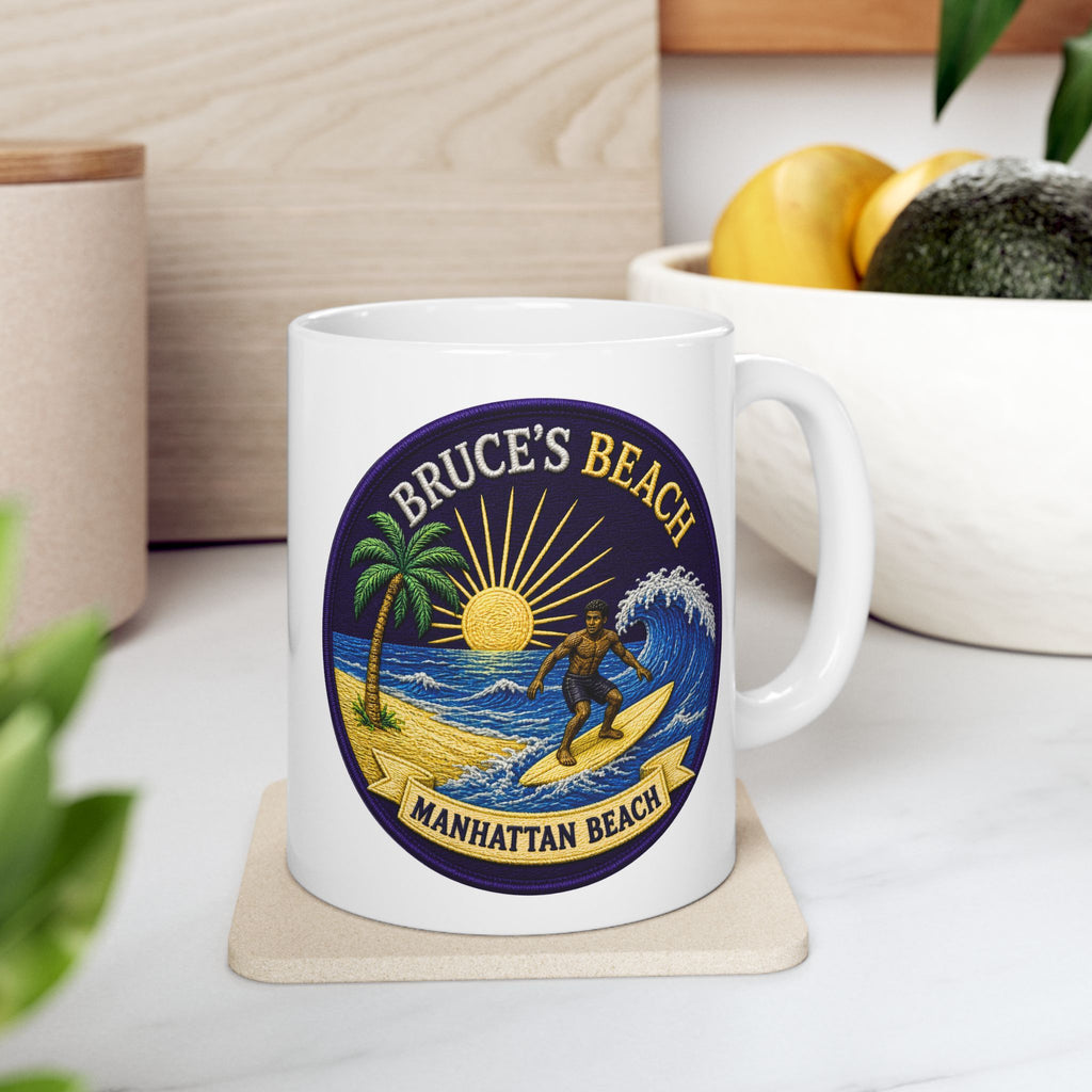 Bruce's Beach Ceramic Mug — Manhattan Beach California & Surf Design (11oz, 15oz)