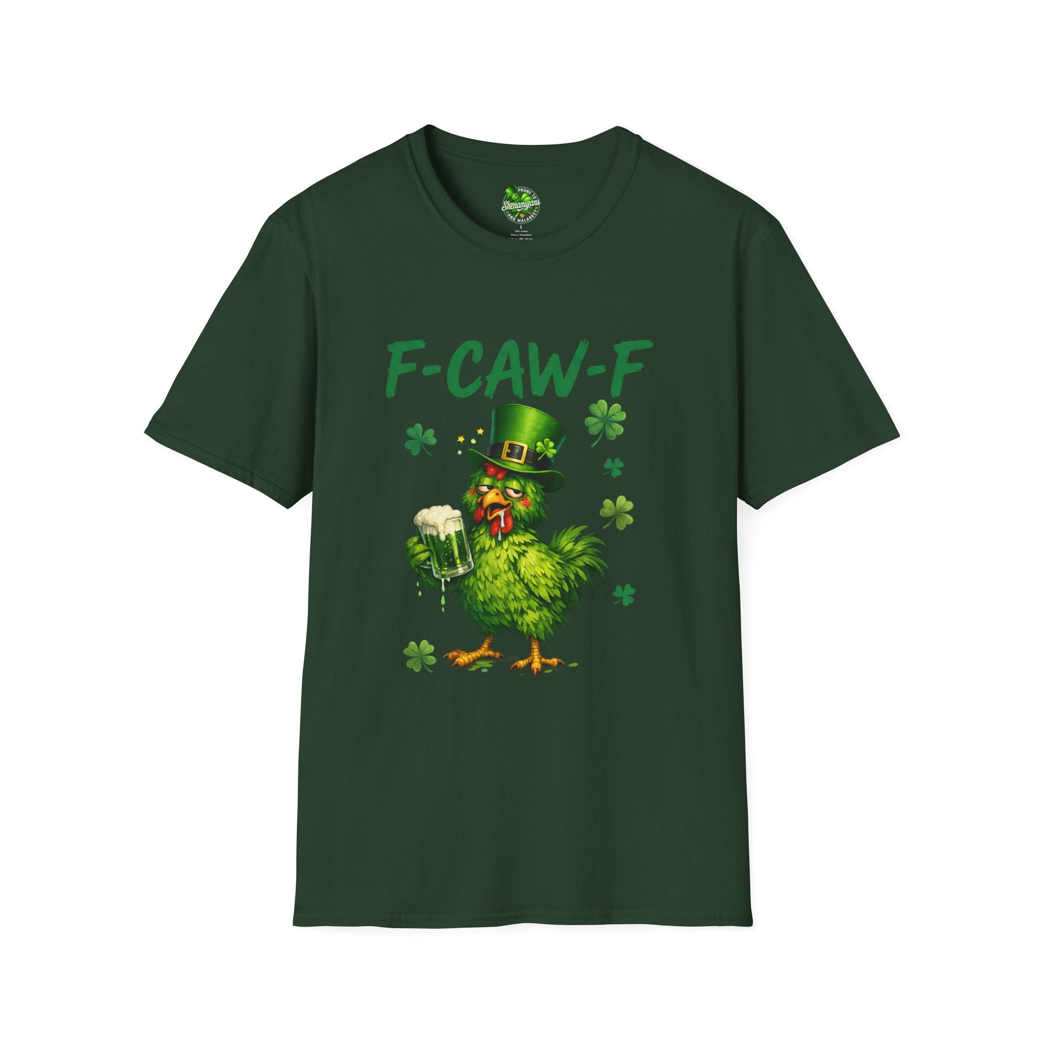 F-CAW-F Leprechaun Chicken T-Shirt | St. Patrick's Day Shamrock Tee