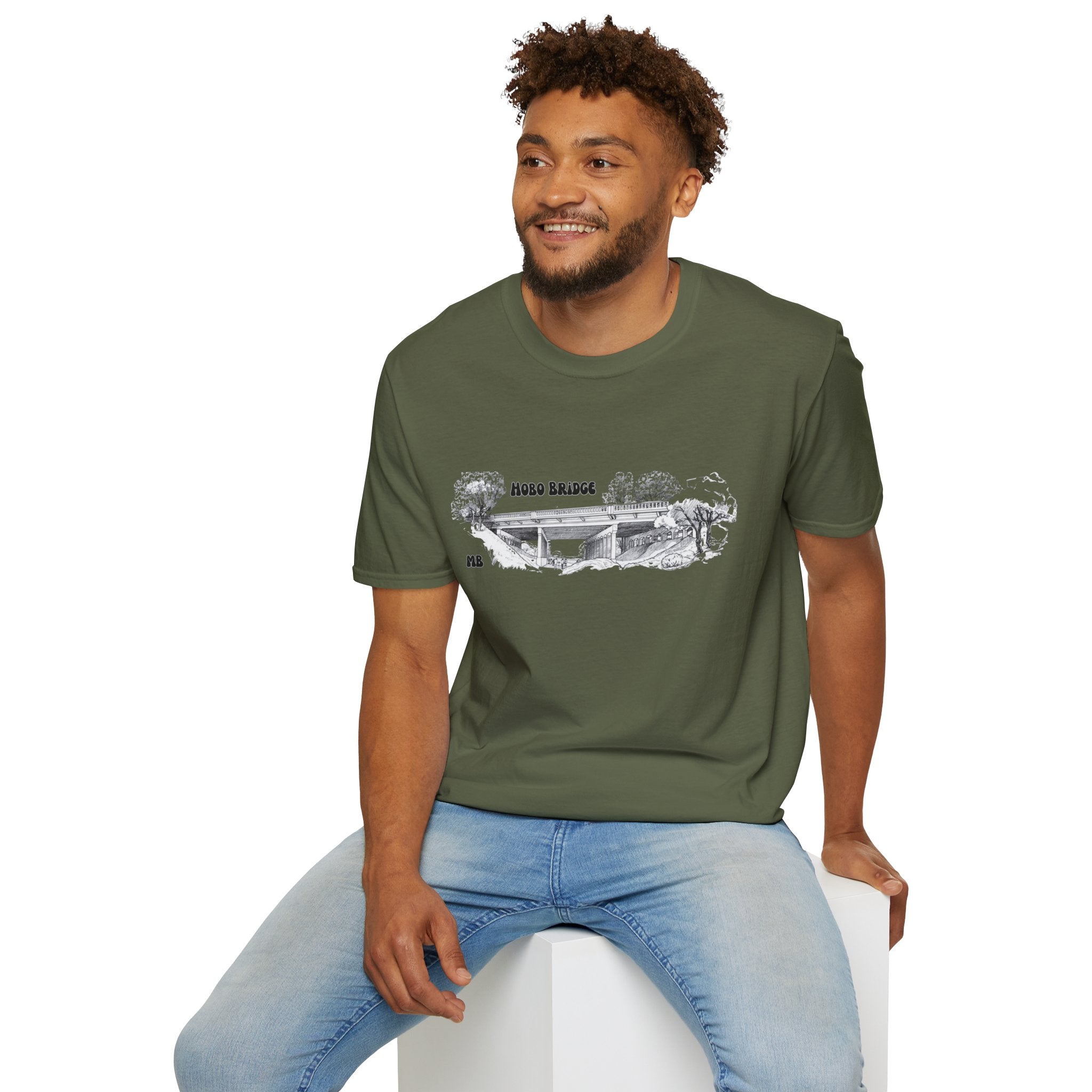 Hobo Bridge Manhattan Beach California Sketch T-Shirt | Hand-Drawn Bridge Illustration IYKYK