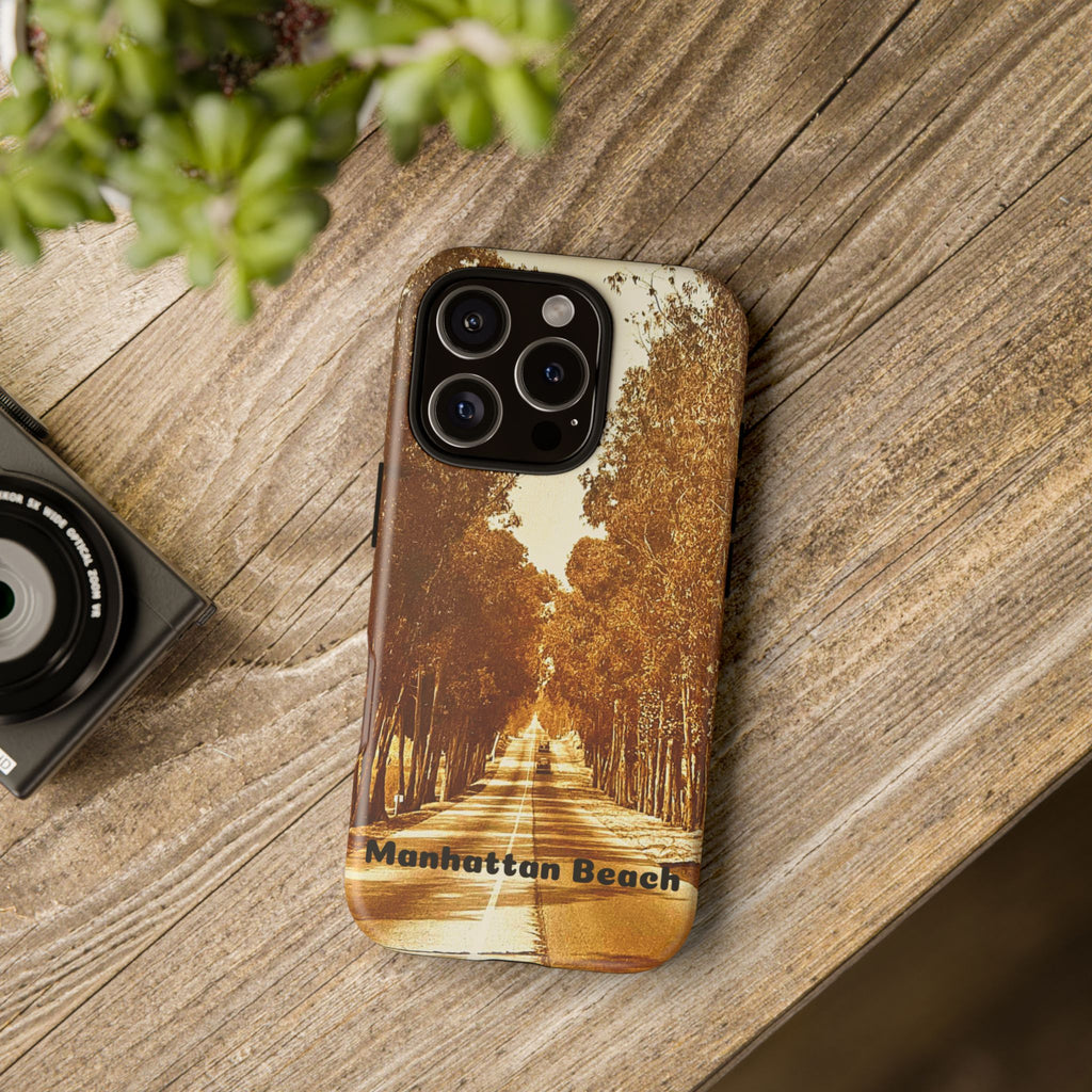 Phone Cases Manhattan Beach Rosecrans Ave Early 60's Tough Cases 90266 California, iPhone Samsung Google Pixel Protective Cover, Vintage