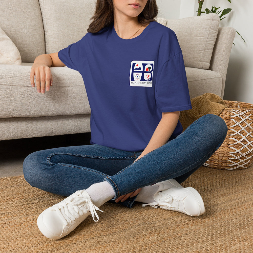 Huntington Beach Retro Logo T-Shirt — HB Surf & Sunset Tee (printed 3 side)