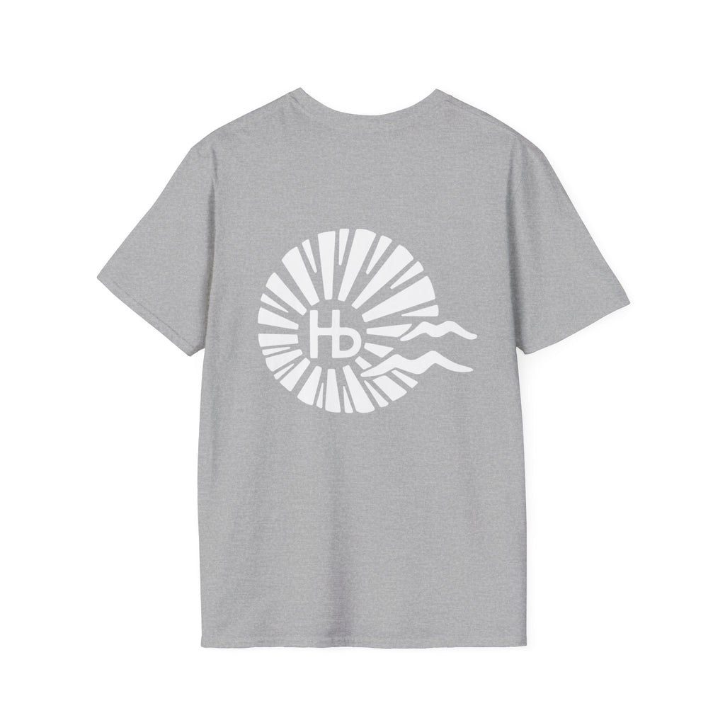 Hermosa Beach Sunburst Wave T-Shirt (printed front back neck) | Hb Minimal Logo Tee