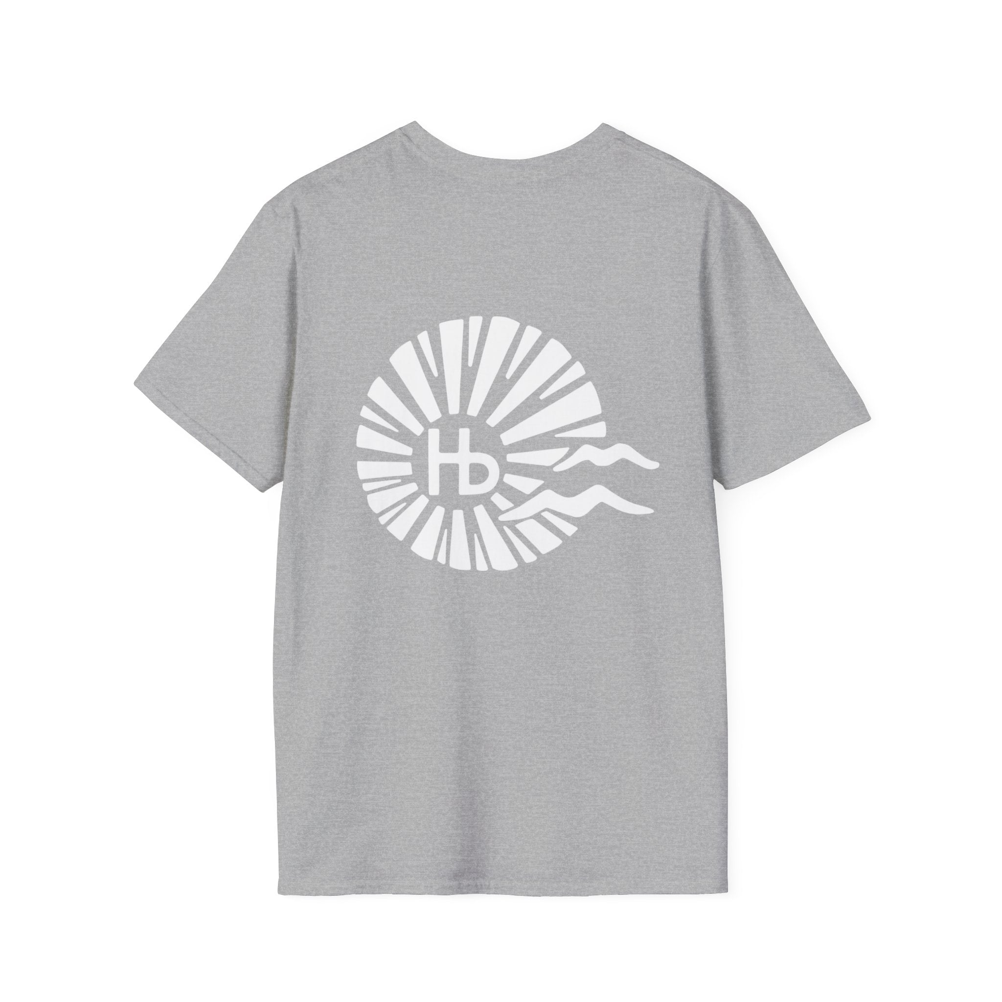Hermosa Beach Sunburst Wave T-Shirt (printed front back neck) | Hb Minimal Logo Tee