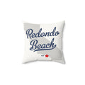 Redondo Beach California Map - Faux Suede Square Pillow