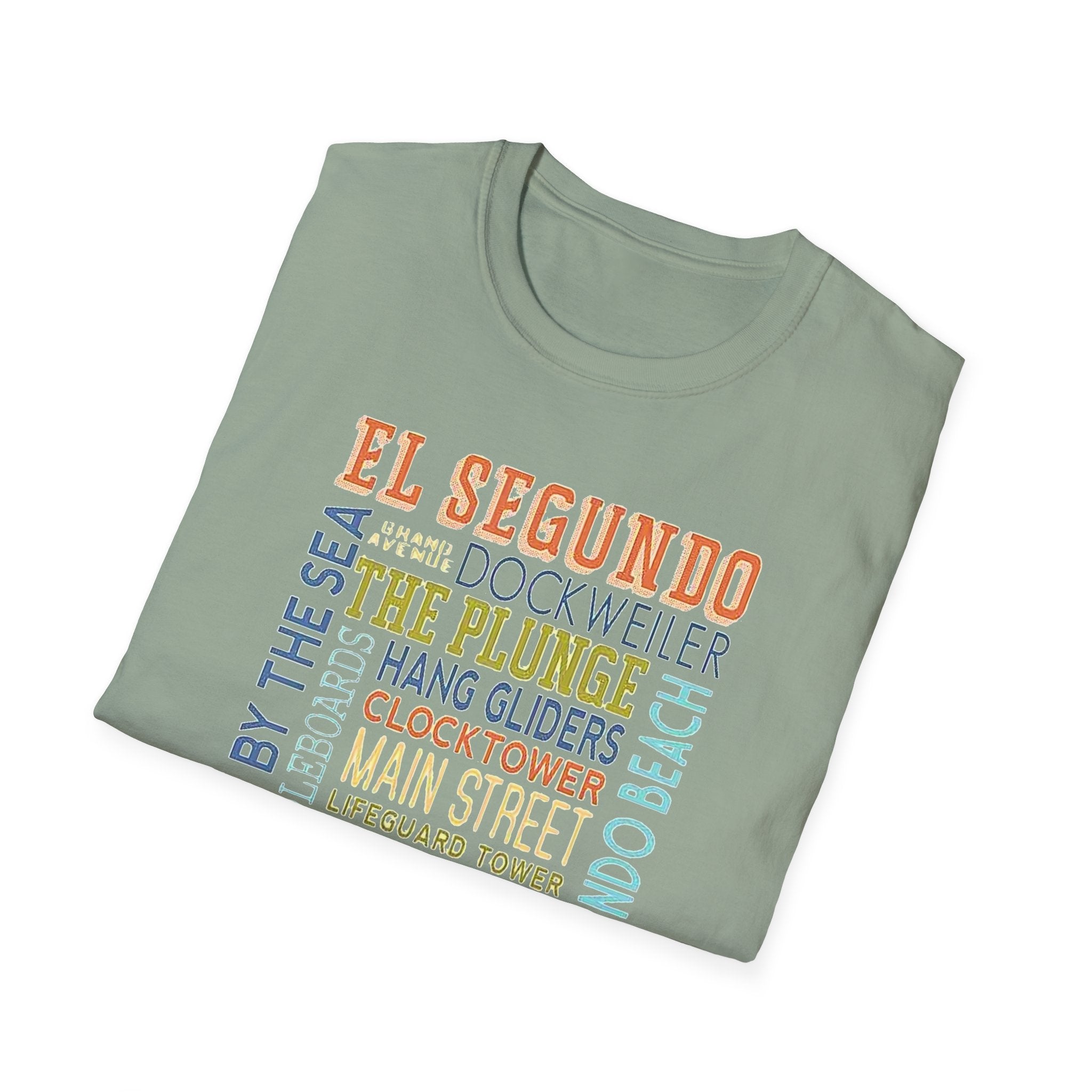 El Segundo Typography T-Shirt | Beach Town Landmarks Word Art