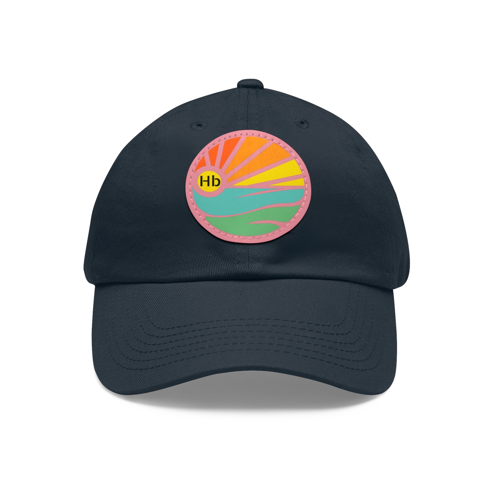 Hermosa Beach Sunset Wave Patch Hat | Mom and Dad Hat with Round Leather Patch #HermosaBeach