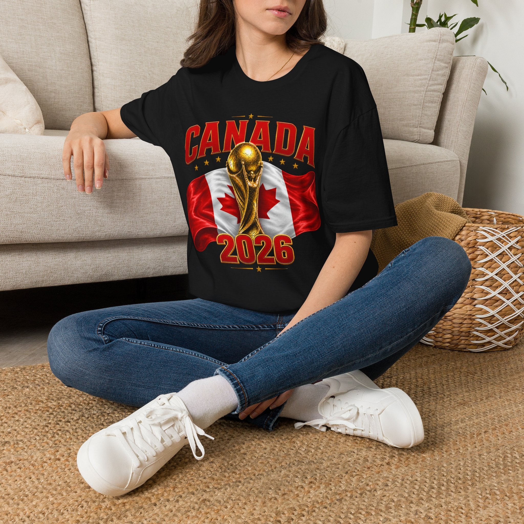 Canada 2026 World Cup T-Shirt — Canadian Soccer Fan Tee with Trophy & Flag