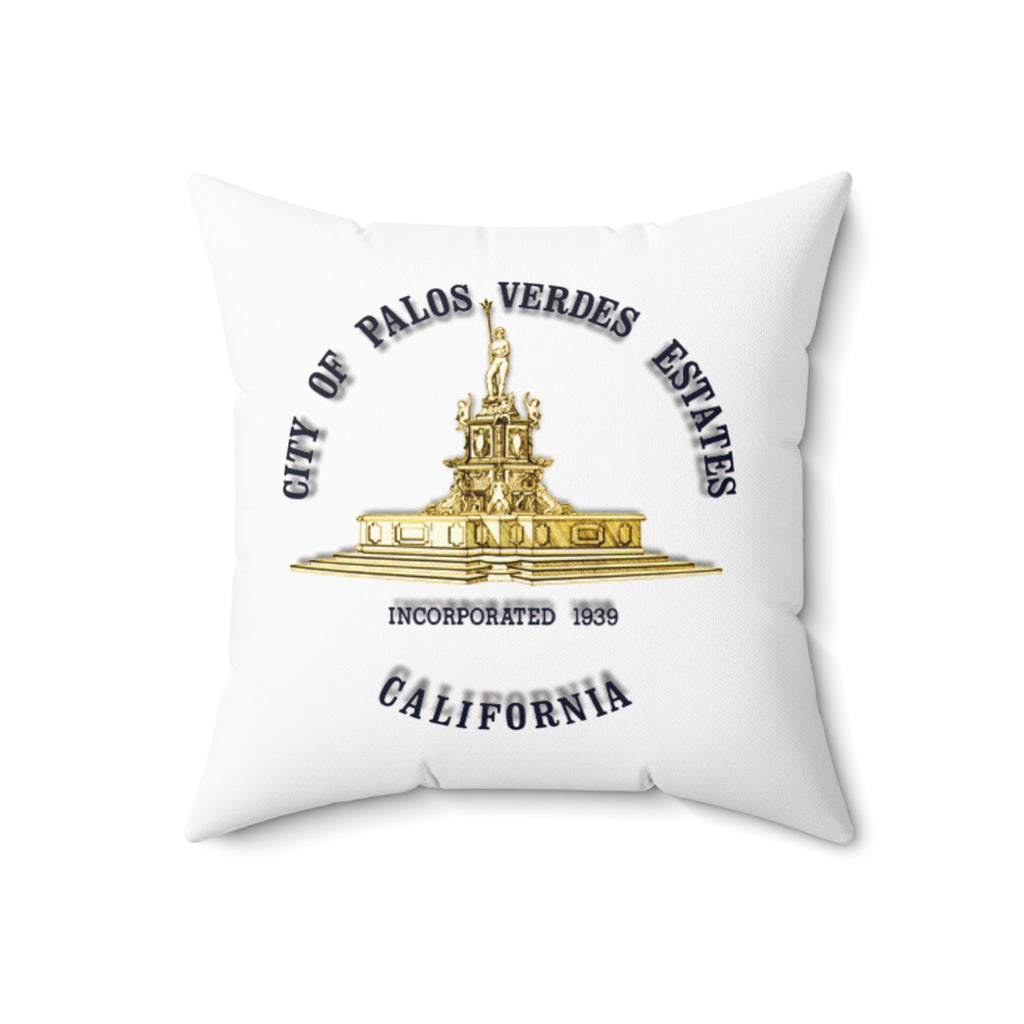 Palos Verdes Estates California MAP 90274 Spun Polyester Square Pillow