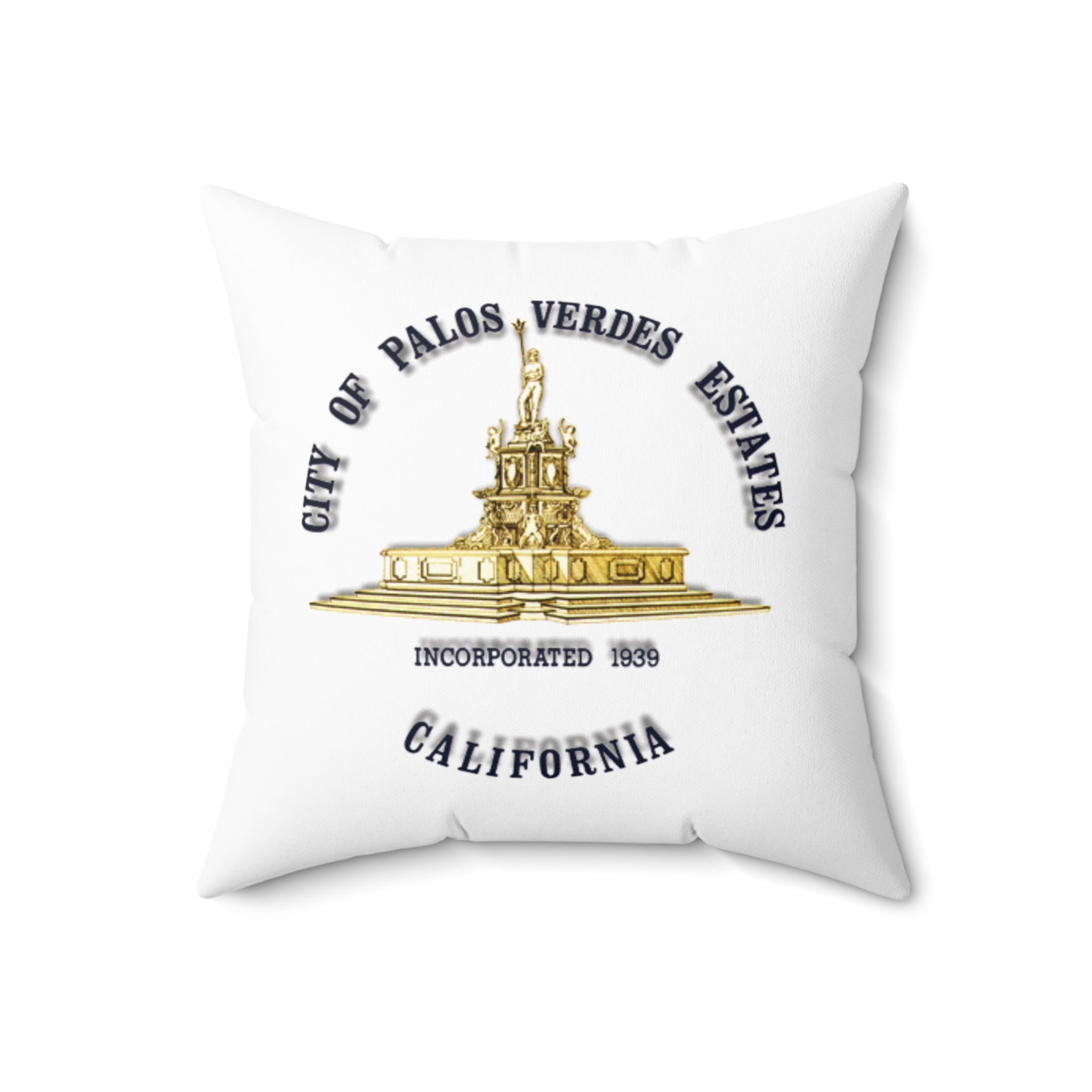 Palos Verdes Estates California MAP 90274 Spun Polyester Square Pillow