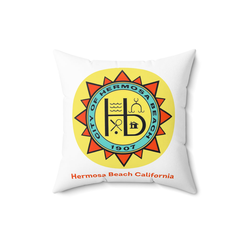 Hermosa Beach California 90254 MAP Spun Polyester Square Pillow