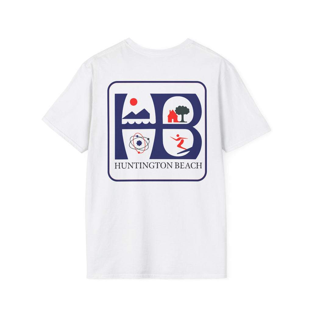 Huntington Beach Retro Logo T-Shirt — HB Surf & Sunset Tee (printed 3 side)