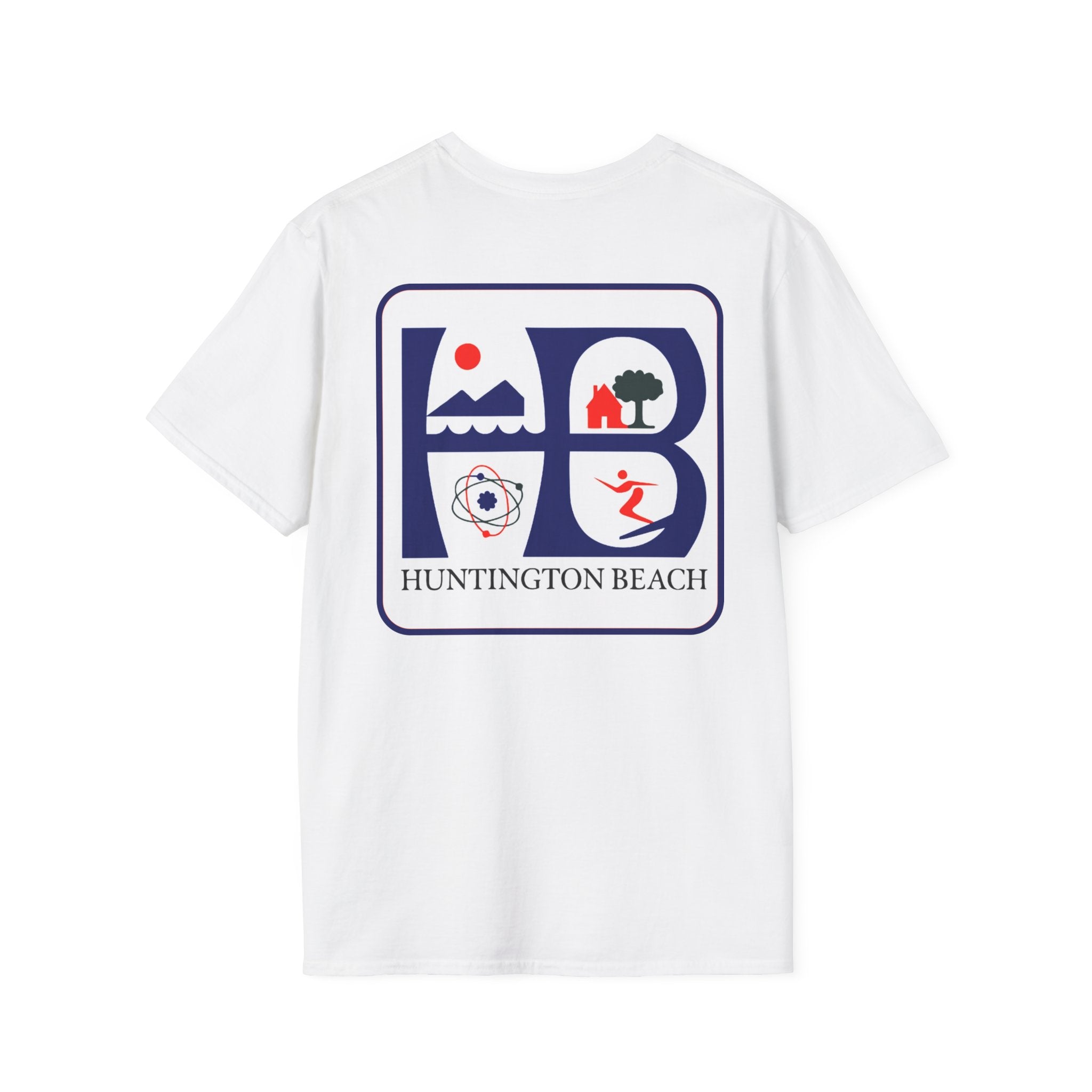 Huntington Beach Retro Logo T-Shirt — HB Surf & Sunset Tee (printed 3 side)