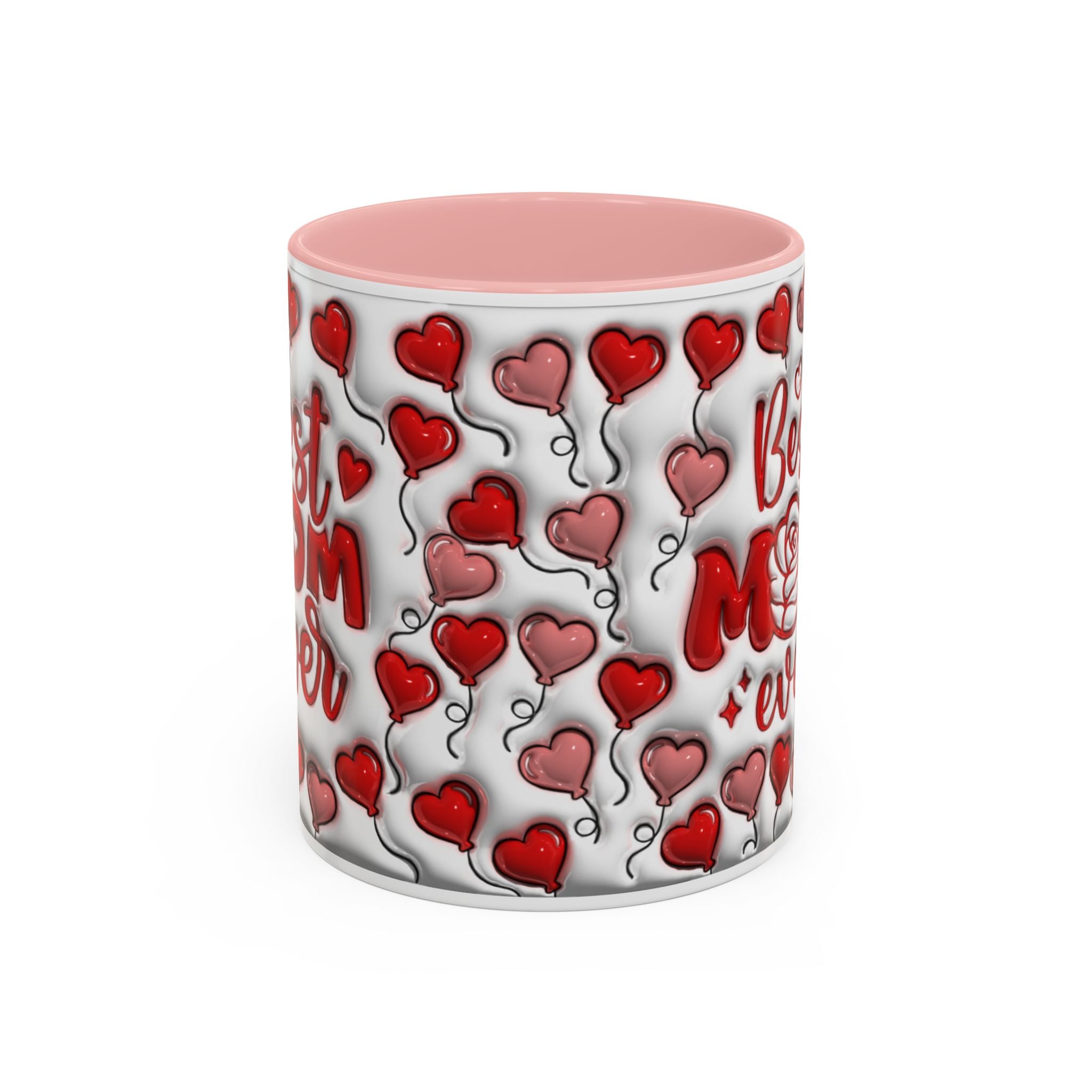 Best Mom Ever Valentines Day Hearts Accent Coffee Mug (11, 15oz)