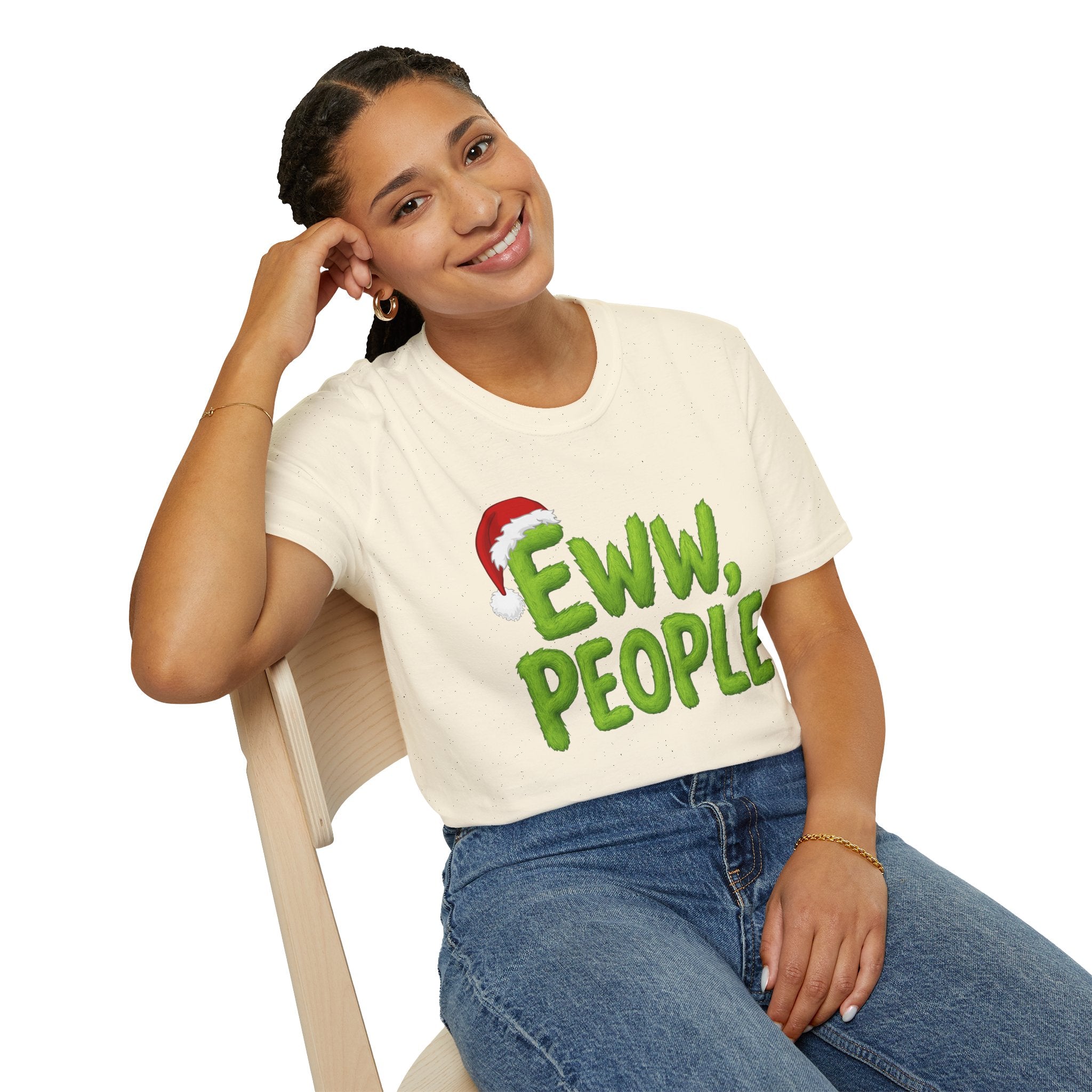Eww, People T-Shirt | Funny Grinchy Santa Hat Holiday Tee