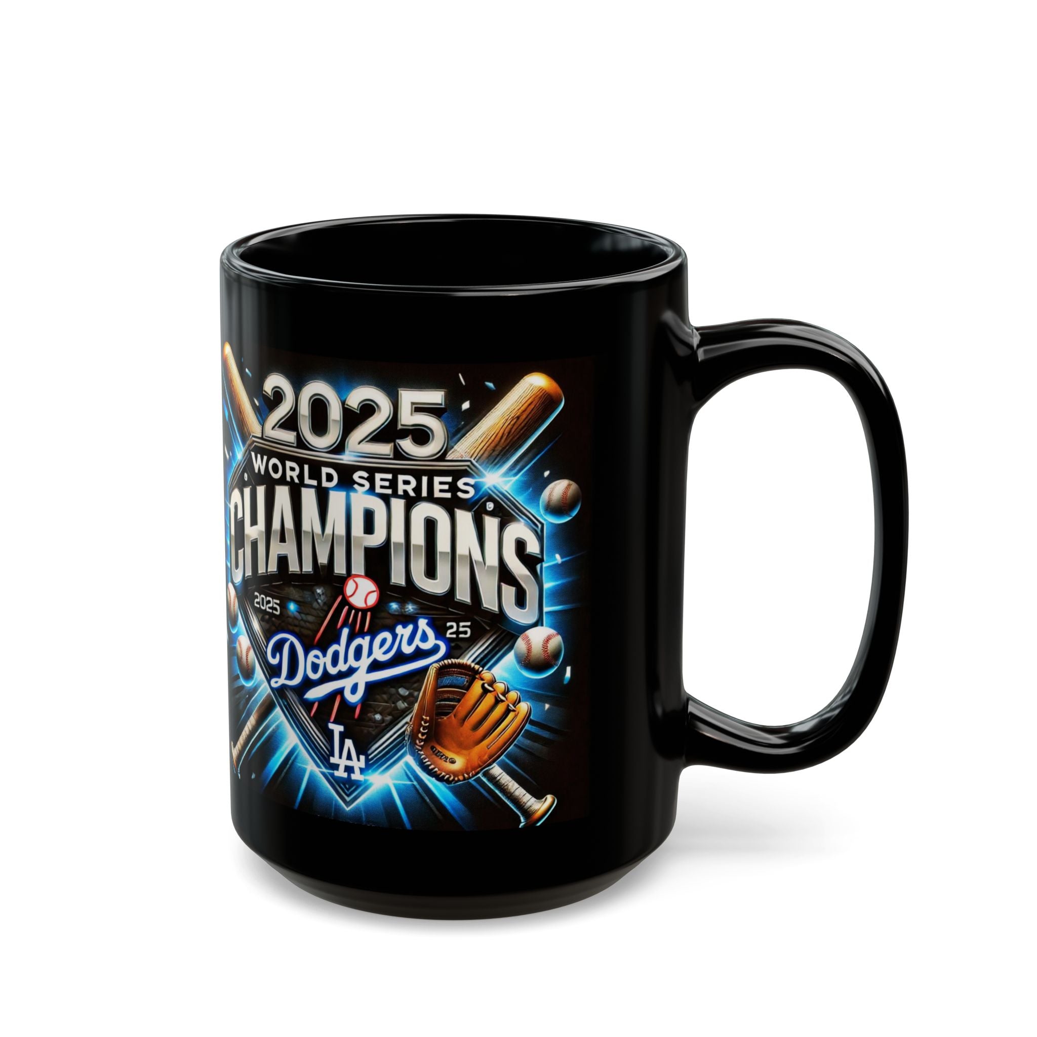 2025 Champions Doyers Mug | Black Ceramic Baseball Design