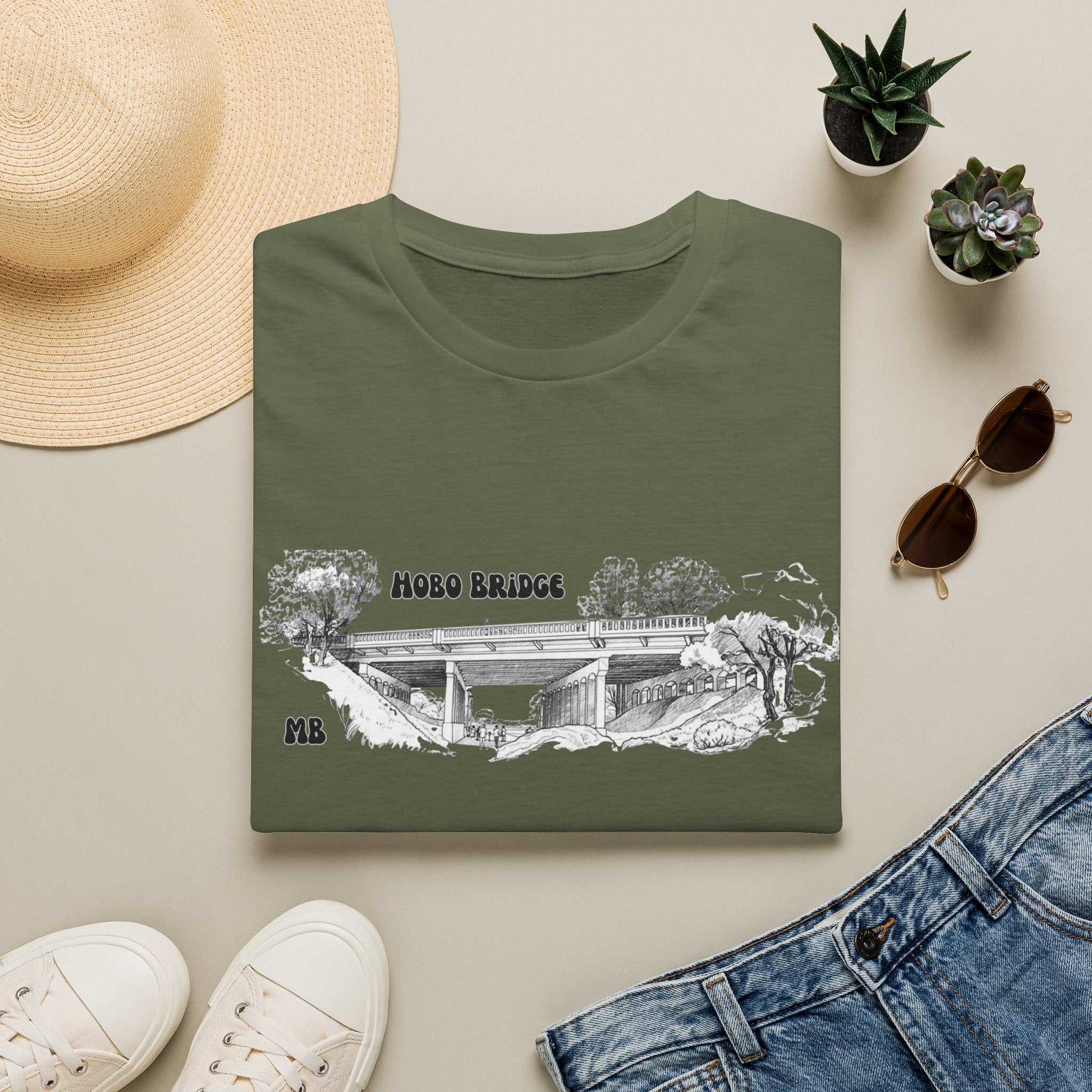 Hobo Bridge Manhattan Beach California Sketch T-Shirt | Hand-Drawn Bridge Illustration IYKYK