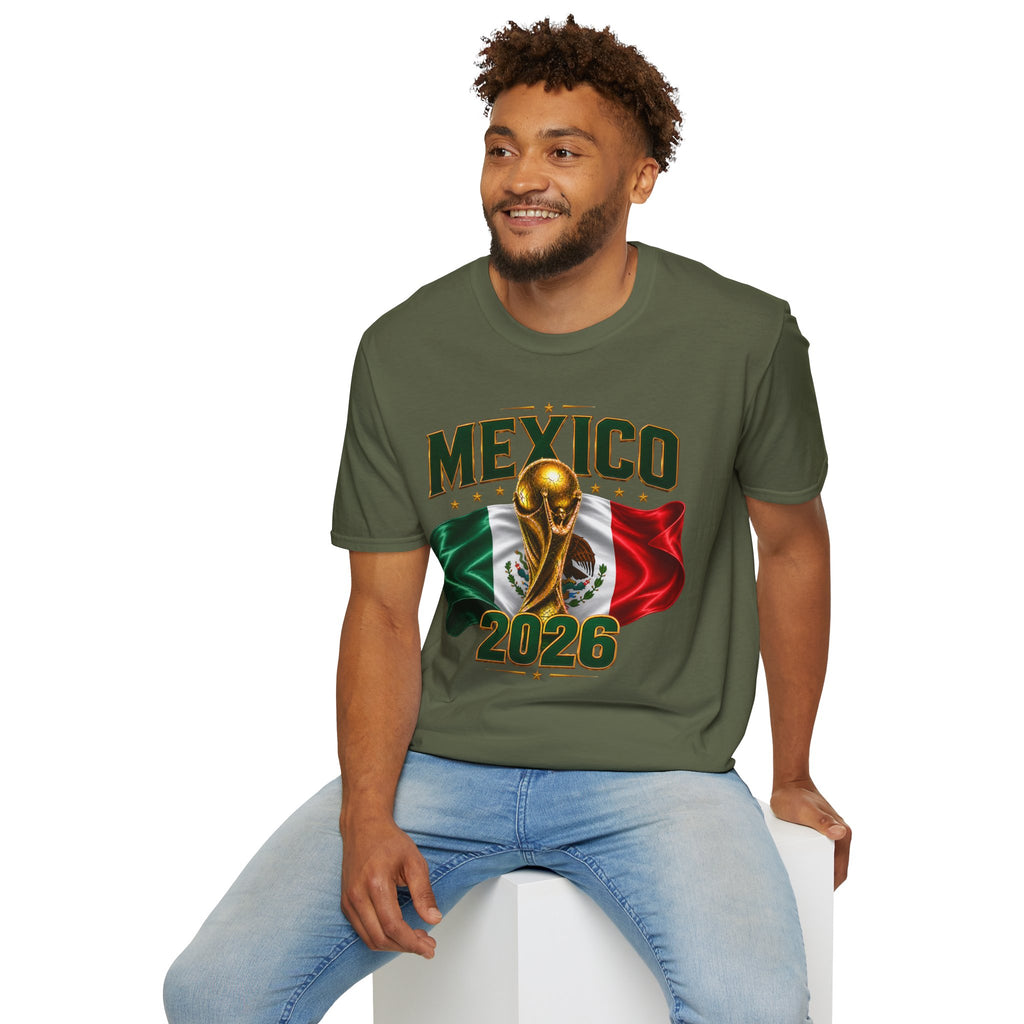 Mexico 2026 World Cup T-Shirt — Flag & Trophy Soccer Fan Tee