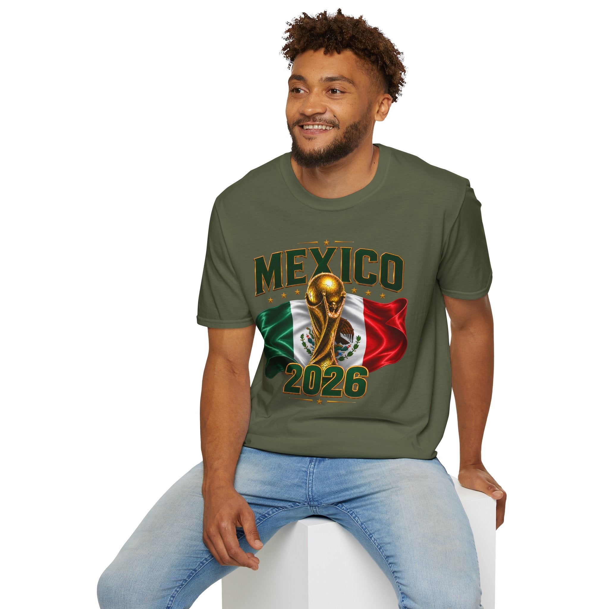 Mexico 2026 World Cup T-Shirt — Flag & Trophy Soccer Fan Tee