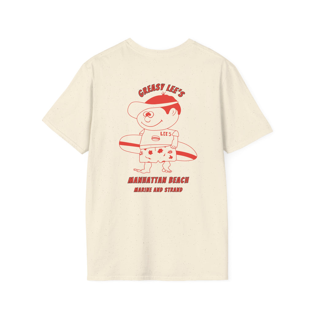Greasy Lee's Manhattan Beach Old School T-Shirt | Marine and Strand Manhattan Beach Vintage Surf Design