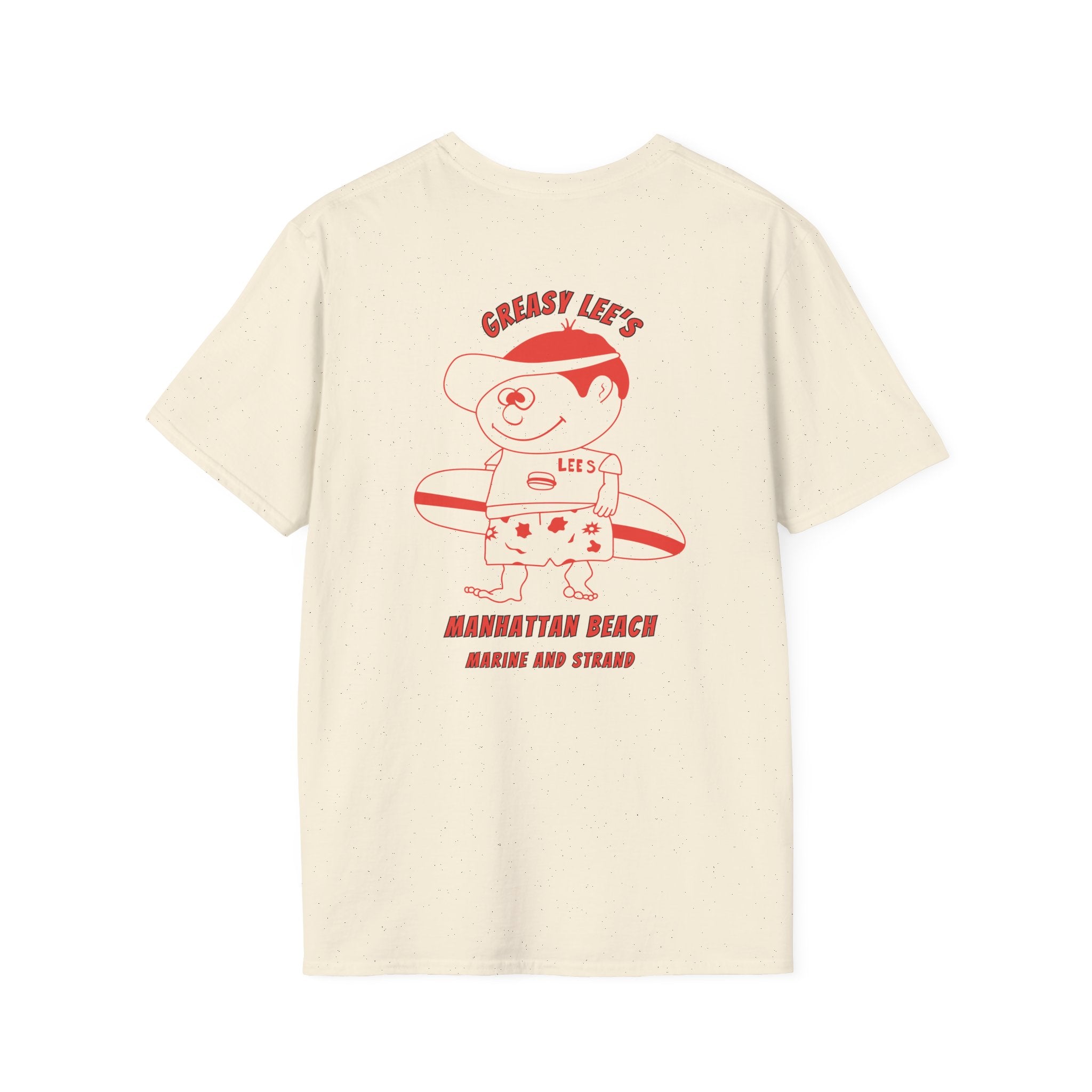 Greasy Lee's Manhattan Beach Old School T-Shirt | Marine and Strand Manhattan Beach Vintage Surf Design