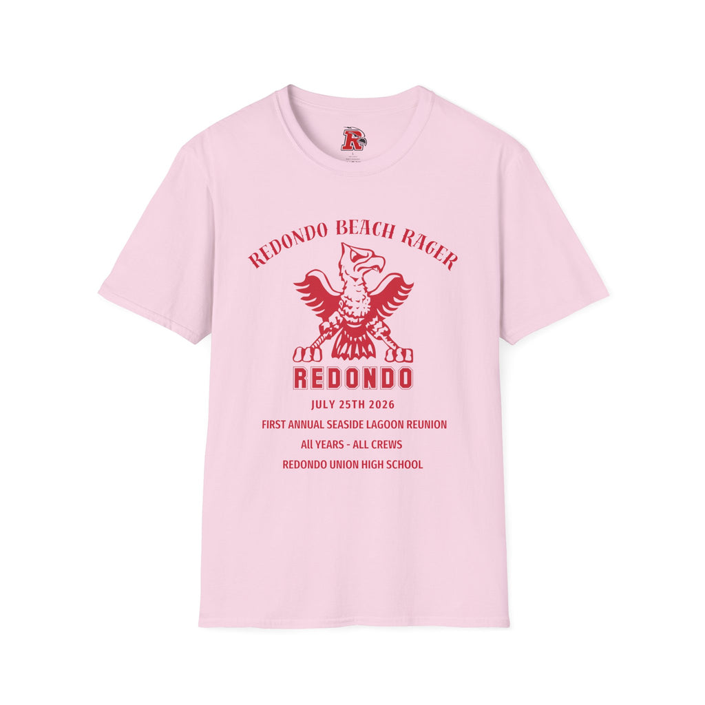 Redondo Beach Rager T-Shirt — Vintage School Spirit Graphic Tee - First Annual All Class Reunion 7-25-26 at Seaside Lagoon Redondo Beach