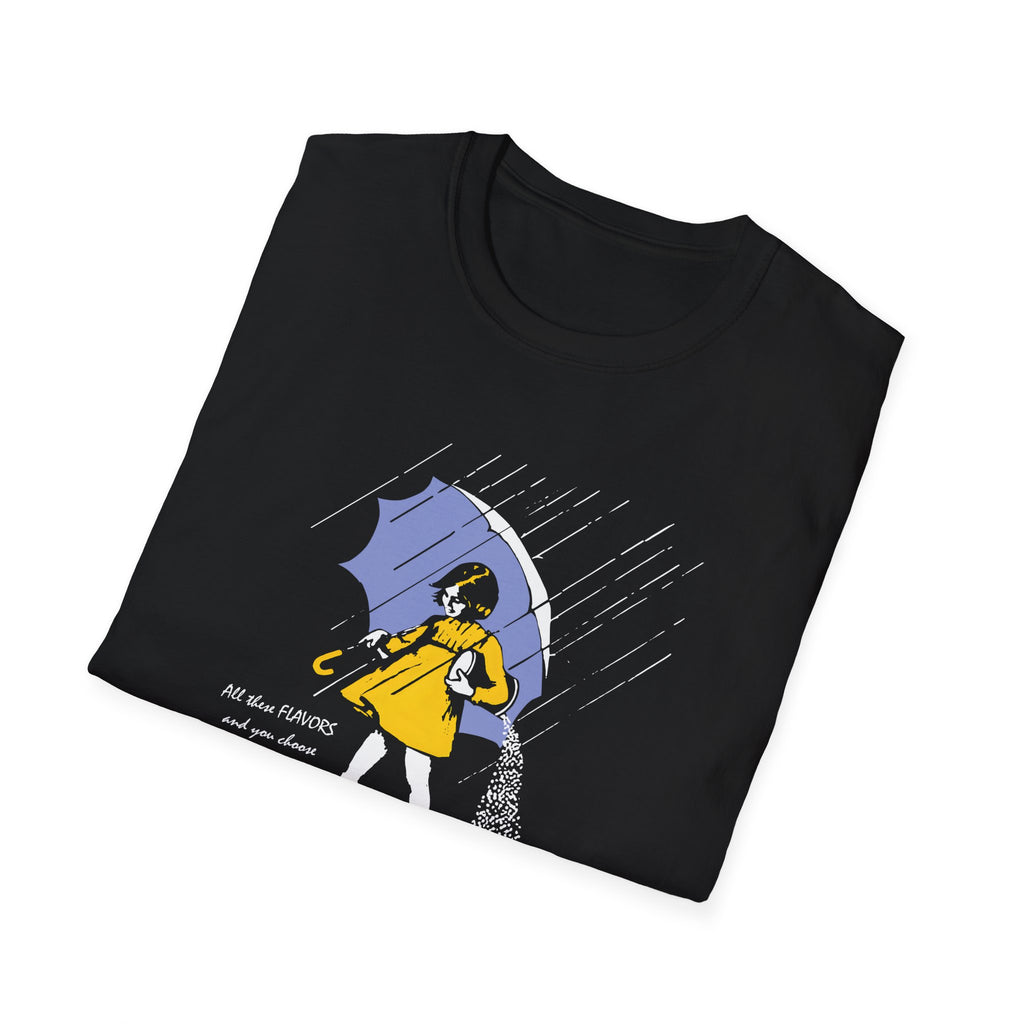 Salty Rainy Day Graphic T-Shirt — Girl with Umbrella Illustration