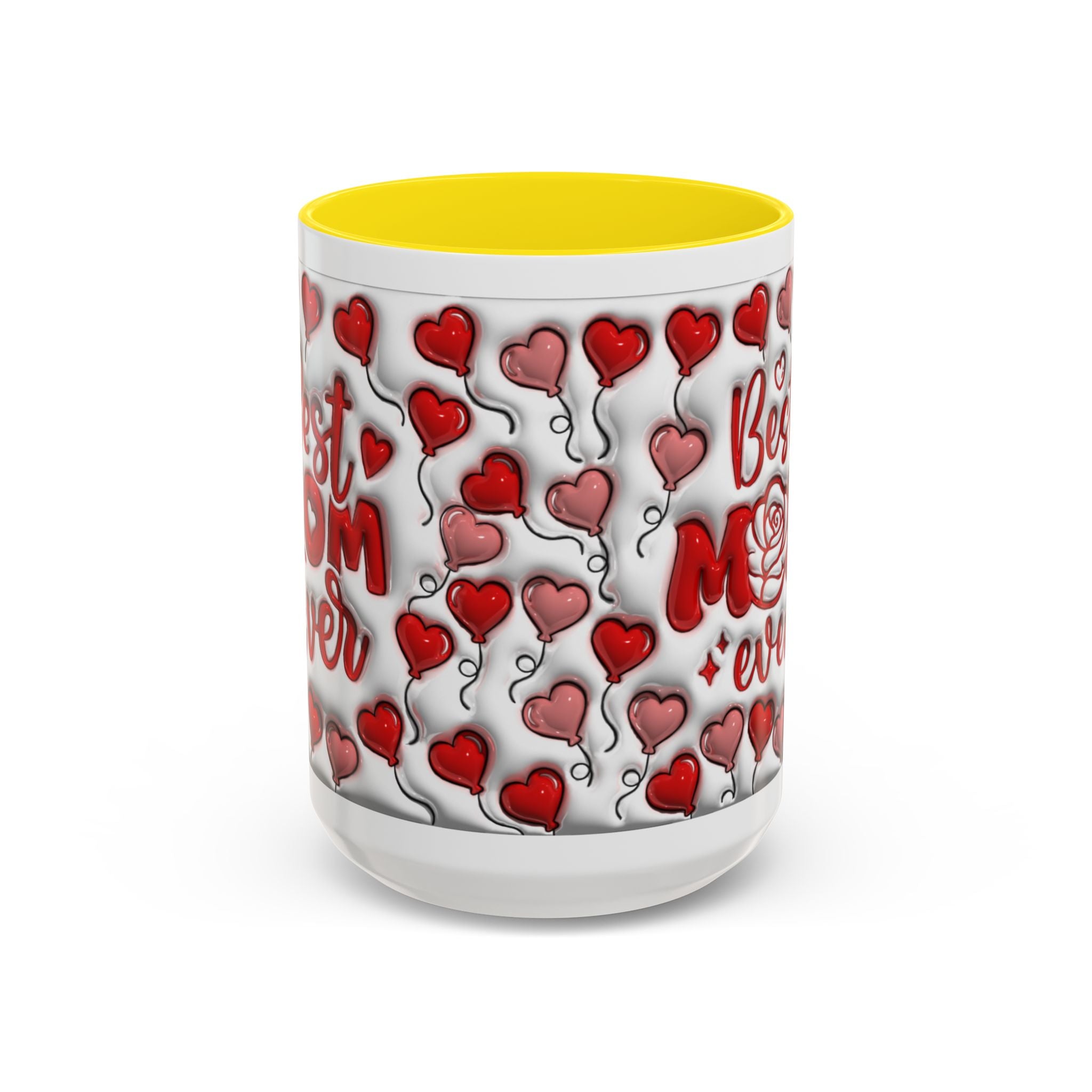 Best Mom Ever Valentines Day Hearts Accent Coffee Mug (11, 15oz)