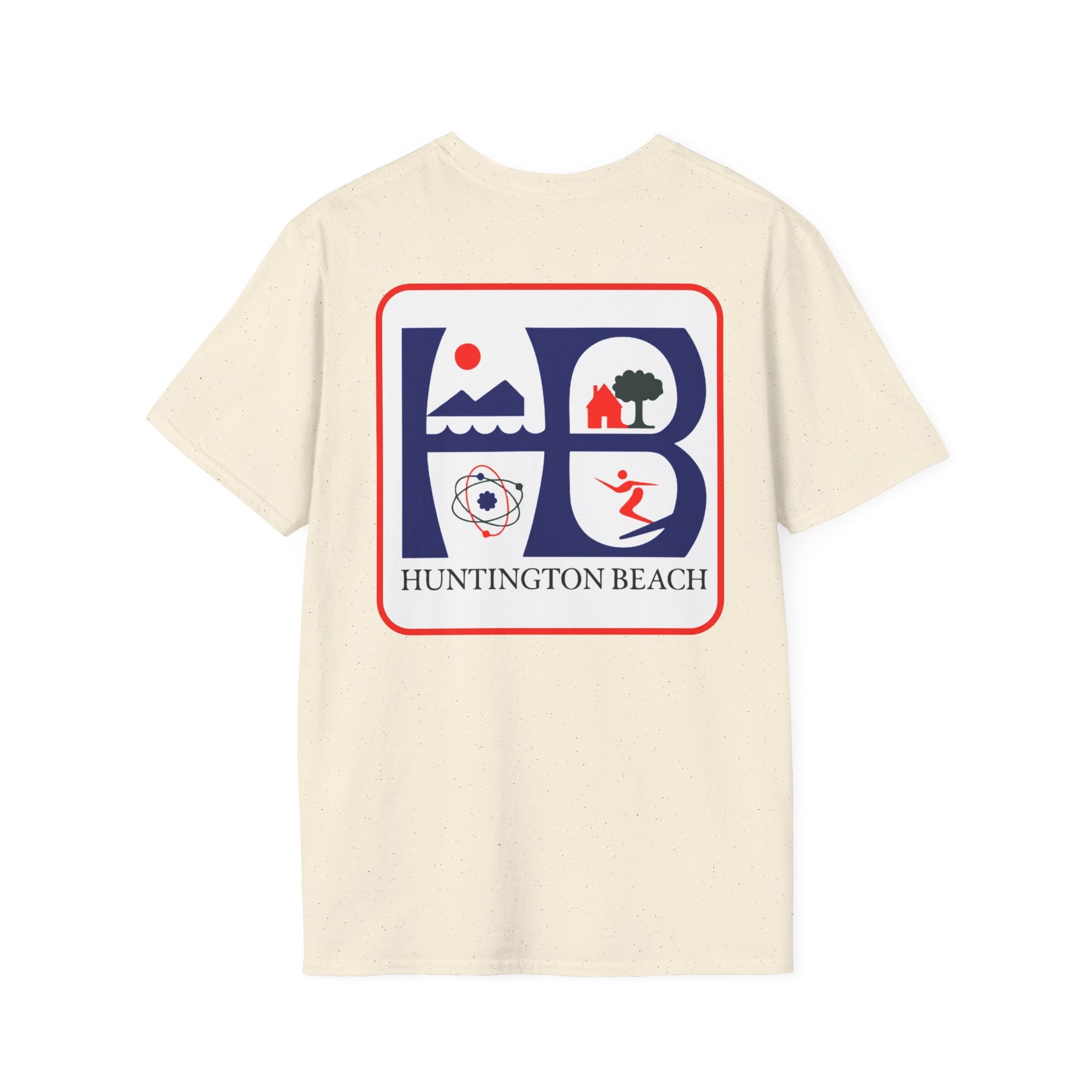 Huntington Beach Retro HB Logo T-Shirt  (printed 3 places)
