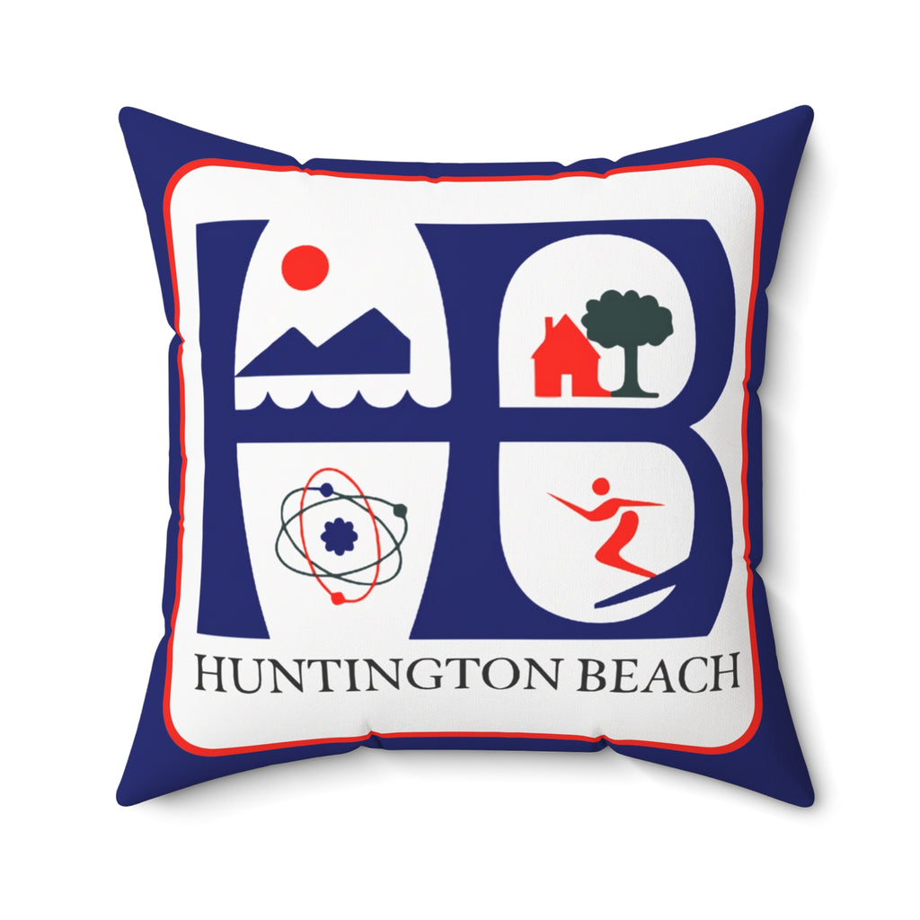 Huntington Beach Icon Pillow — Coastal Surf & Community Decorative Throw Pillow