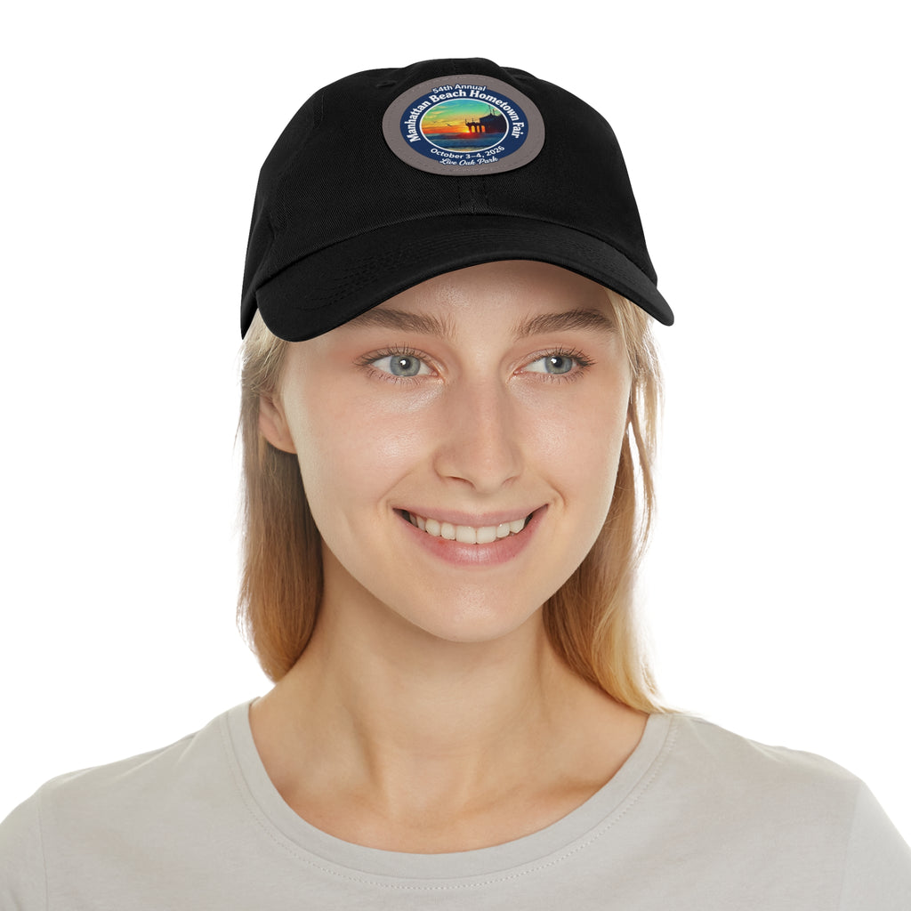 Manhattan Beach Hometown Fair 2026  Beach  Live Oak Park Annual Festival Round Leather Patch Hat