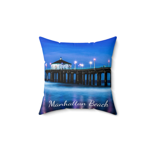 Manhattan Beach California - Spun Polyester Square Pillow