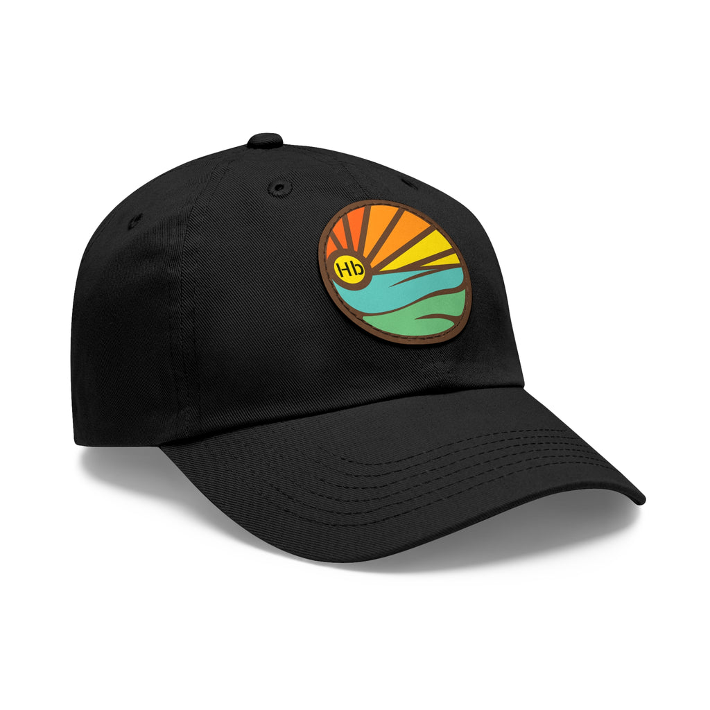 Hermosa Beach Sunset Wave Patch Hat | Mom and Dad Hat with Round Leather Patch #HermosaBeach