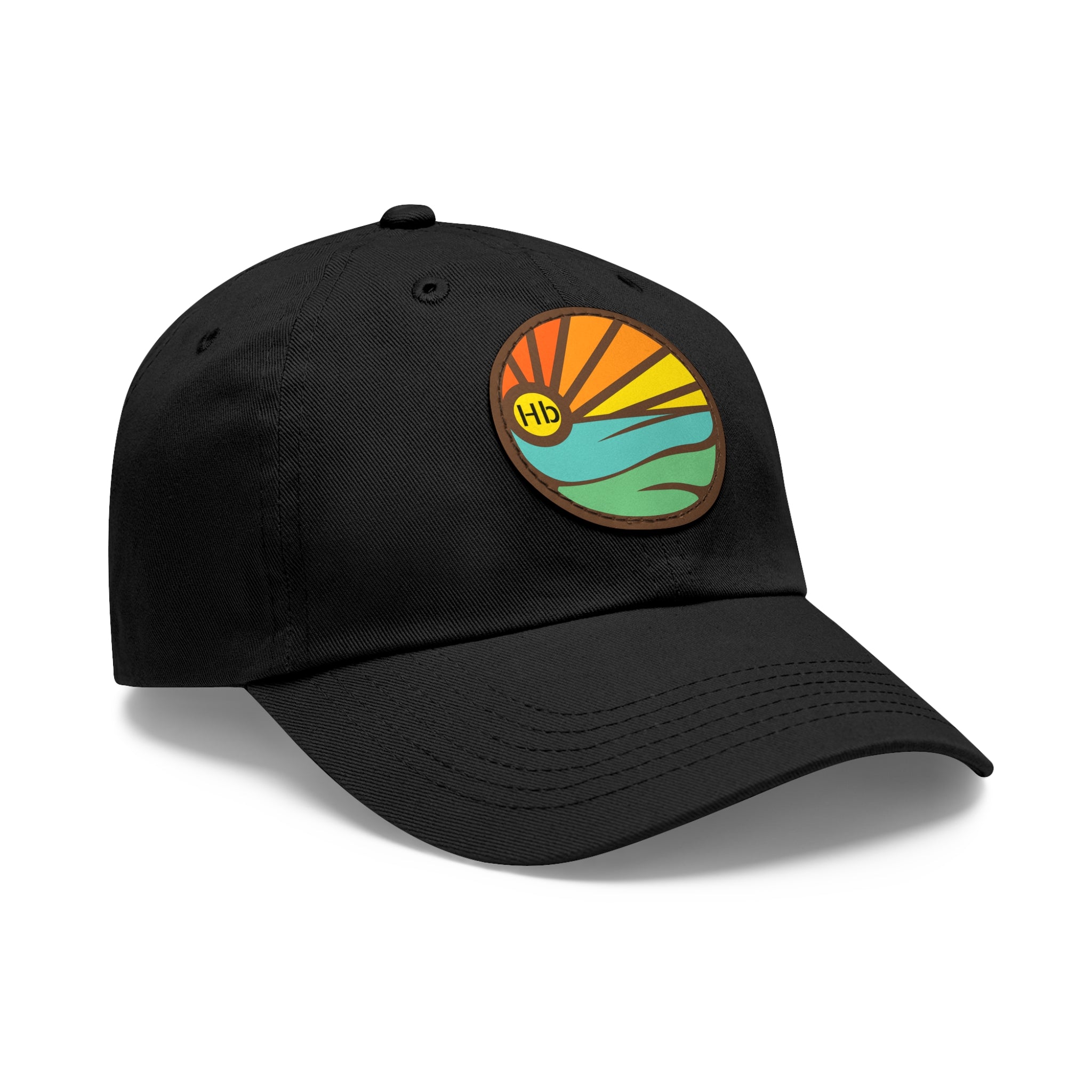 Hermosa Beach Sunset Wave Patch Hat | Mom and Dad Hat with Round Leather Patch #HermosaBeach