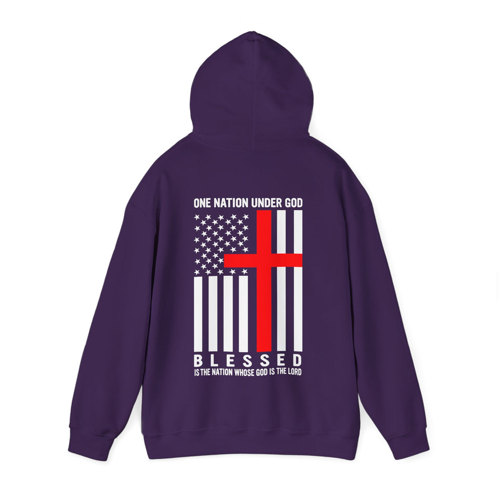 One Nation Under GOD - Printed Both Sides Unisex Heavy Blend Hooded Sweatshirt