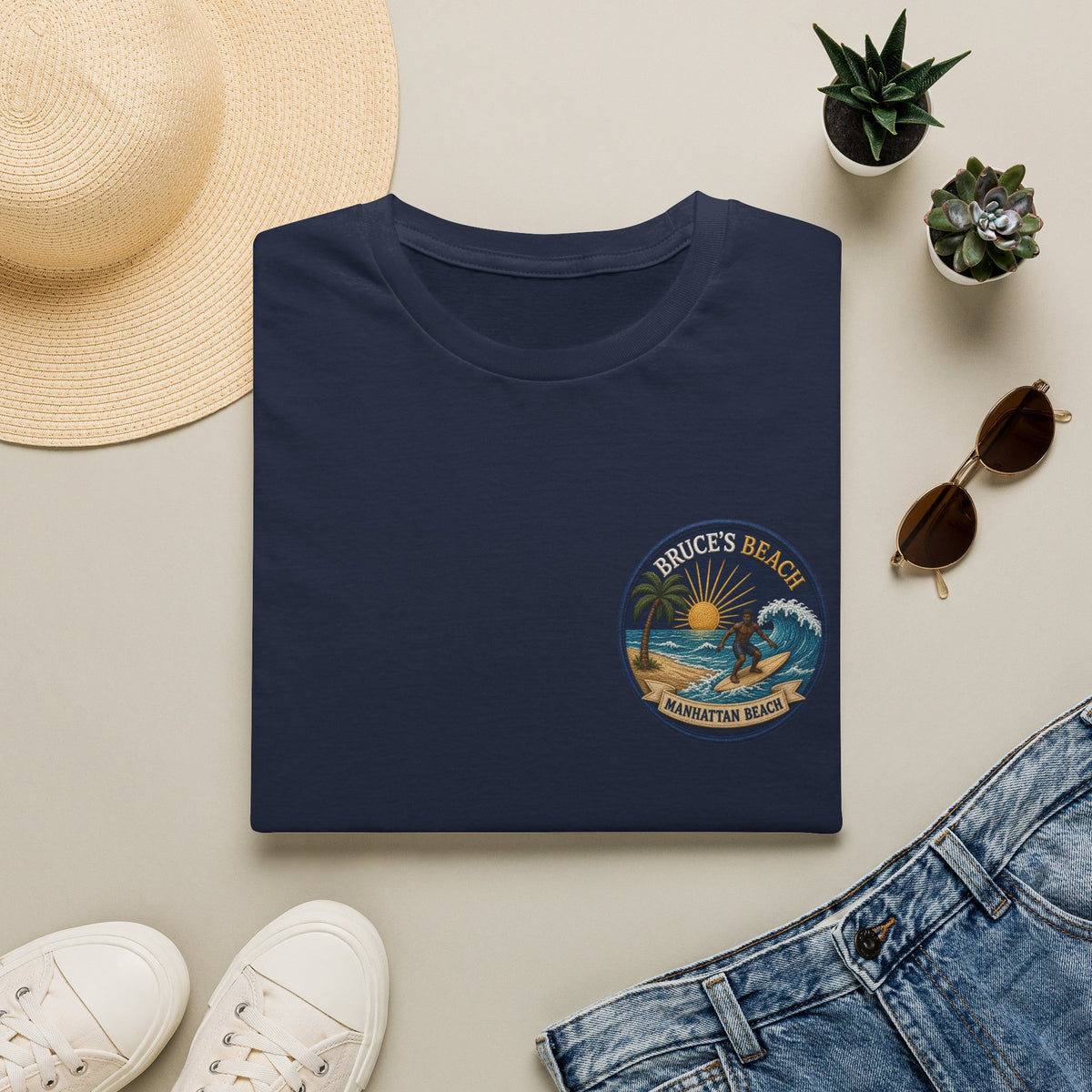 Bruce's Beach Manhattan Beach Surf Patch T-Shirt