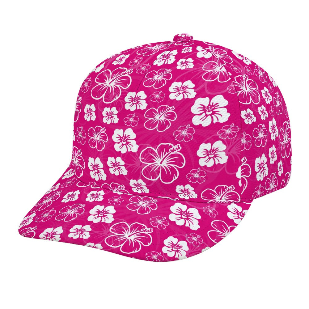 Pink Hawaiian Print Baseball Cap Free Shipping