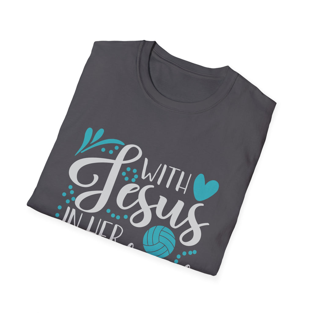 Jesus and Volleyball Unisex Softstyle T-Shirt