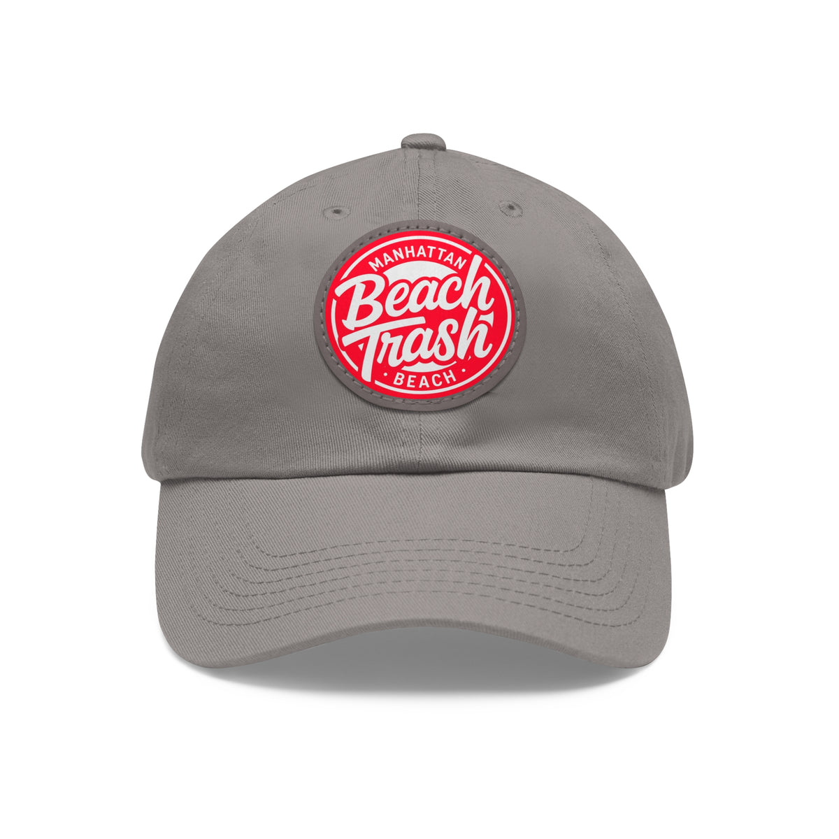 Proud to be Called Beach Trash Manhattan Beach  Leather Patch Dad Hat — Vintage Manhattan Beach Logo