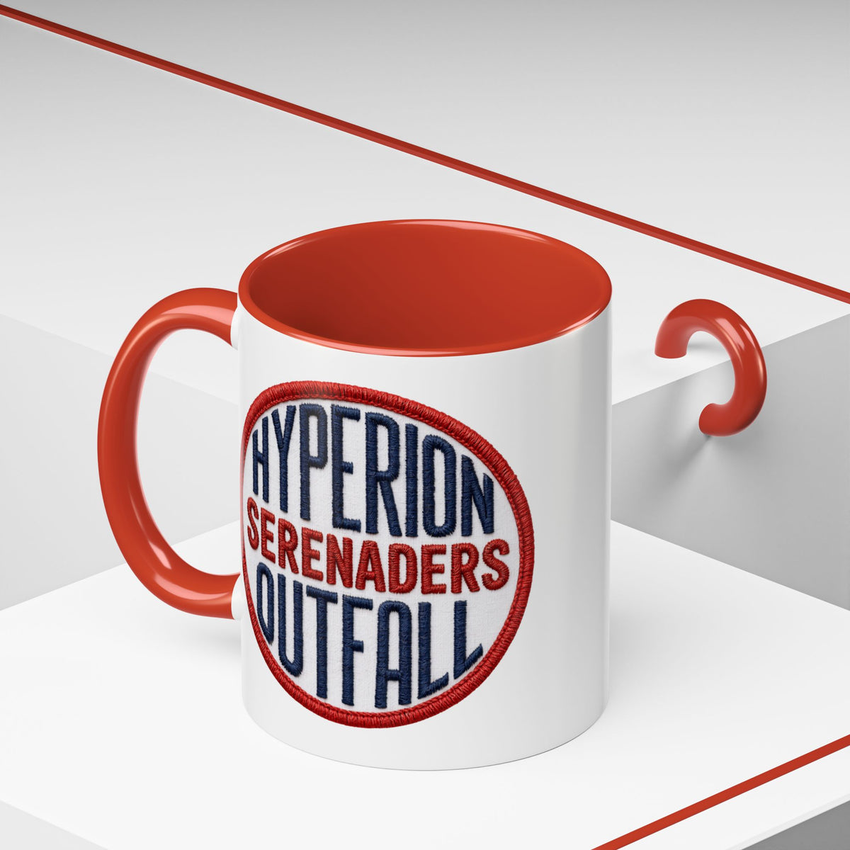 Accent Coffee Mug — "Hyperion Serenaders Outfall" Retro Patch Ceramic Mug (11/15oz)
