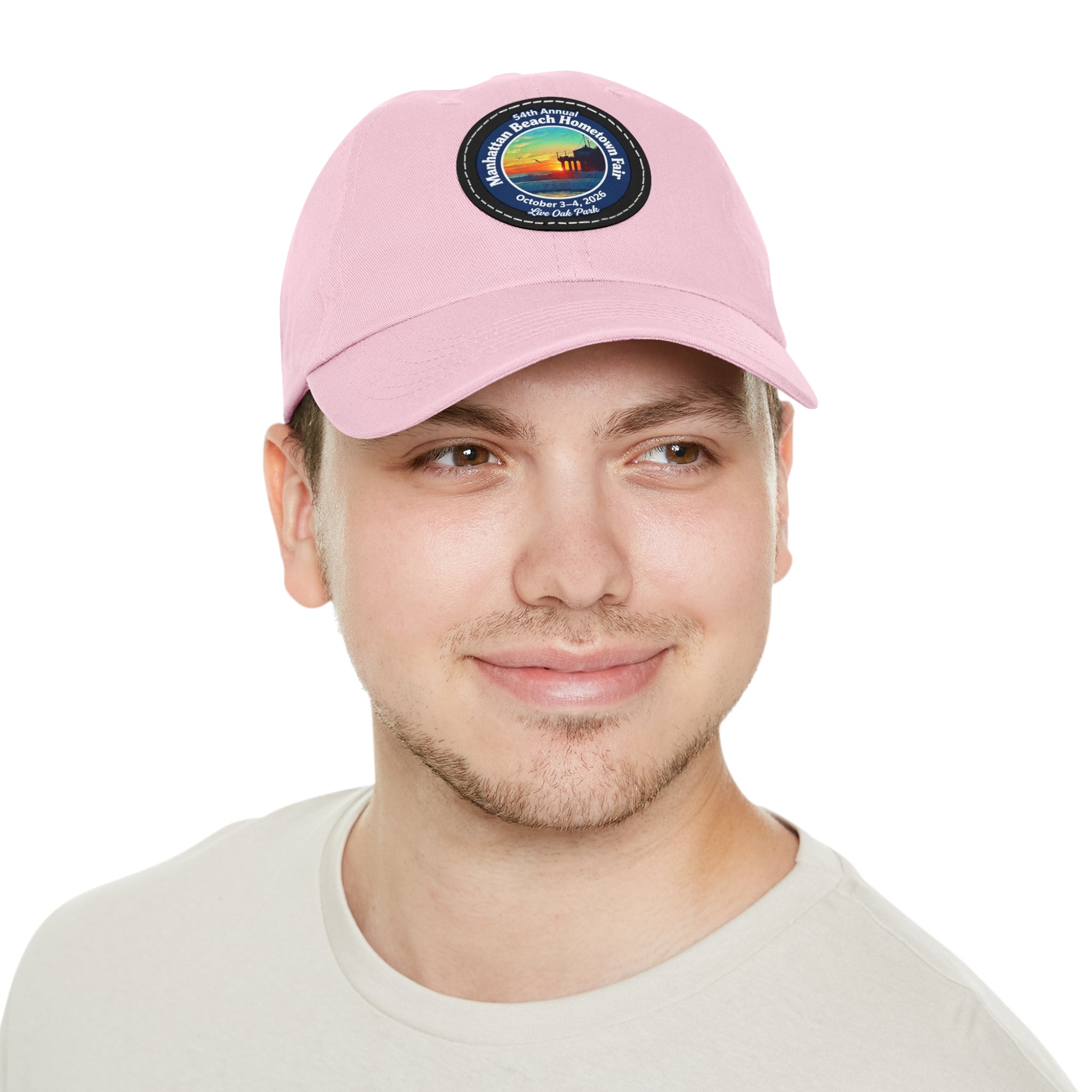 Manhattan Beach Hometown Fair 2026  Beach  Live Oak Park Annual Festival Round Leather Patch Hat
