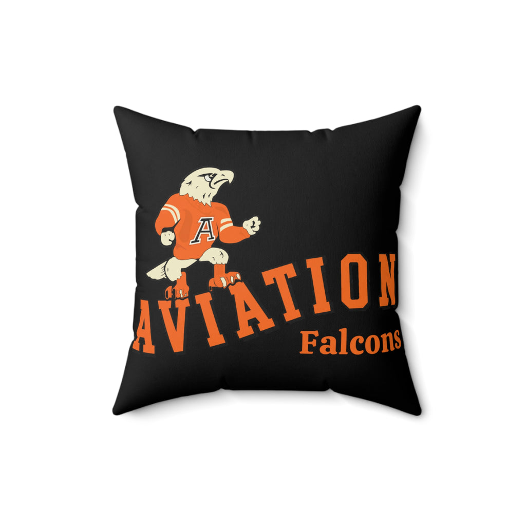 Aviation High School Go Falcons Gone But Not Forgotten Faux Suede Square Pillow