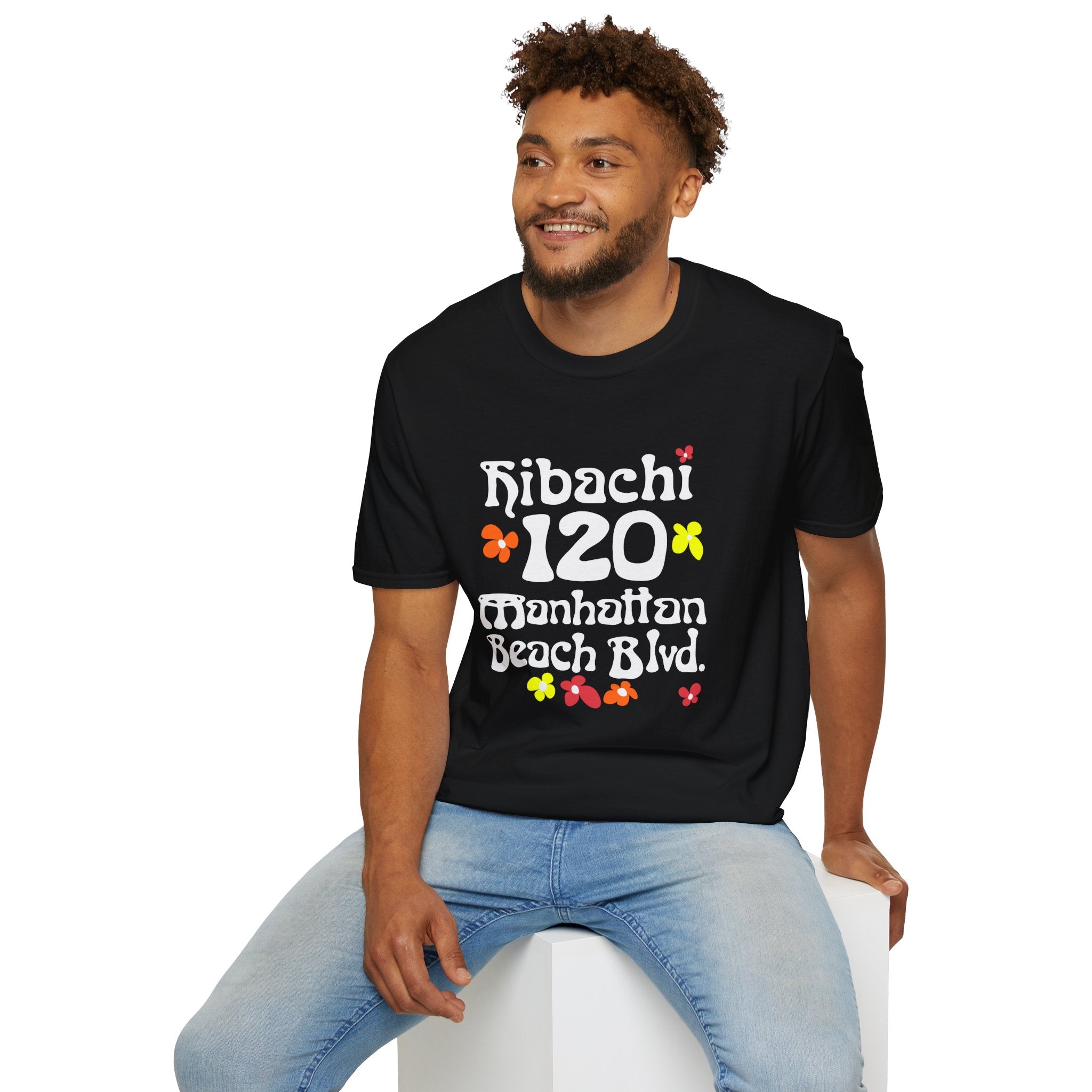 Hibachi 120 Manhattan Beach Blvd Restaurant #OldSchool T-Shirt — Retro Floral Surf Tee "Gone But Not Forgotten"
