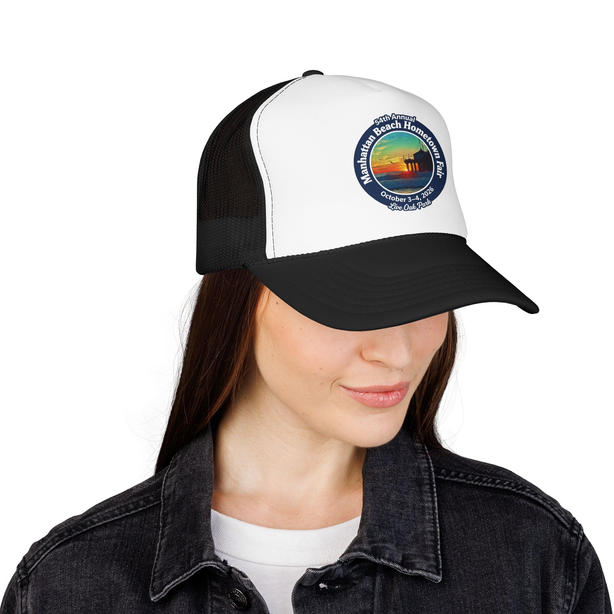 Trucker Hat — Manhattan Beach Hometown Fair Sunset Logo