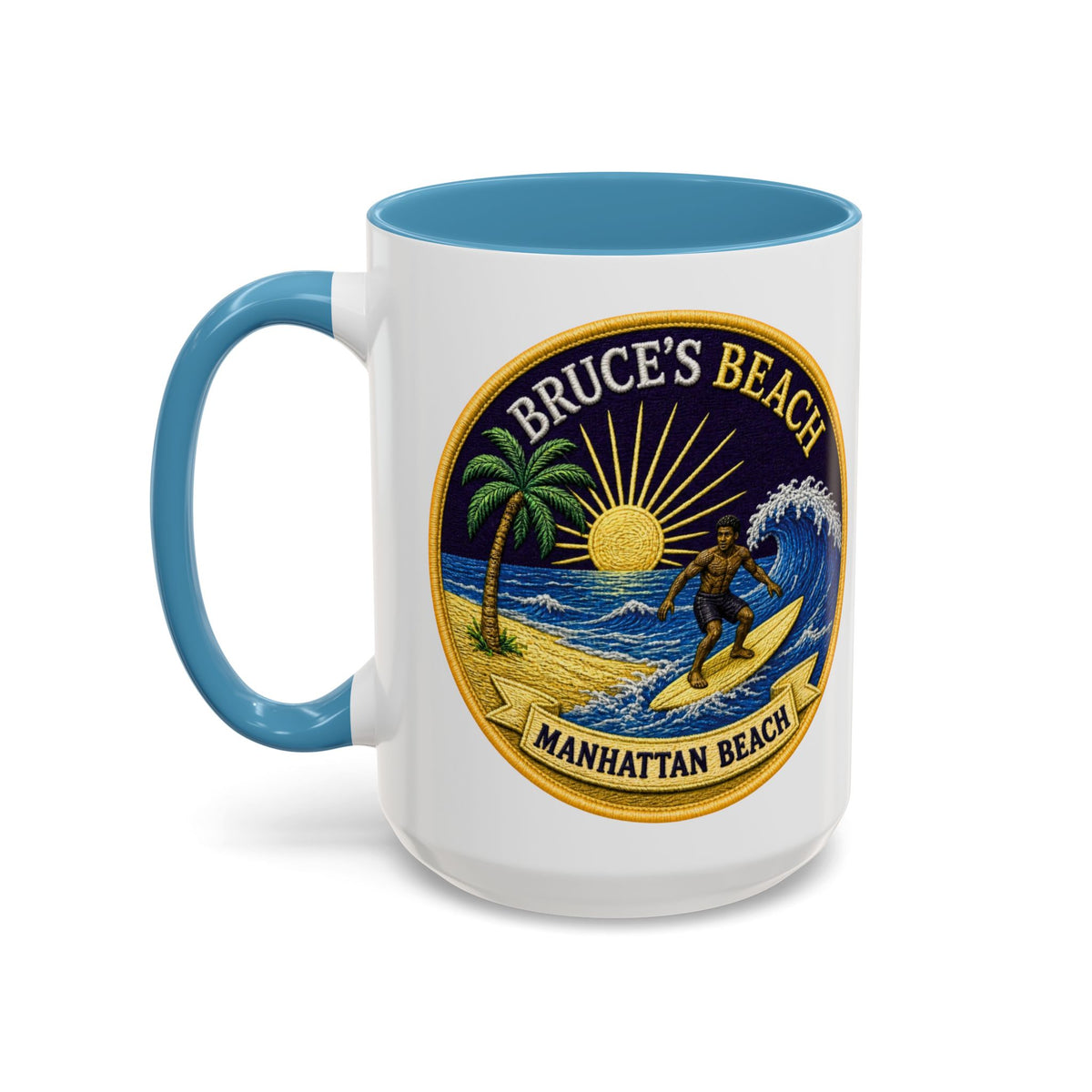 Manhattan Beach Surf Mug — Bruce’s Beach Coffee Cup (11/15oz Accent)