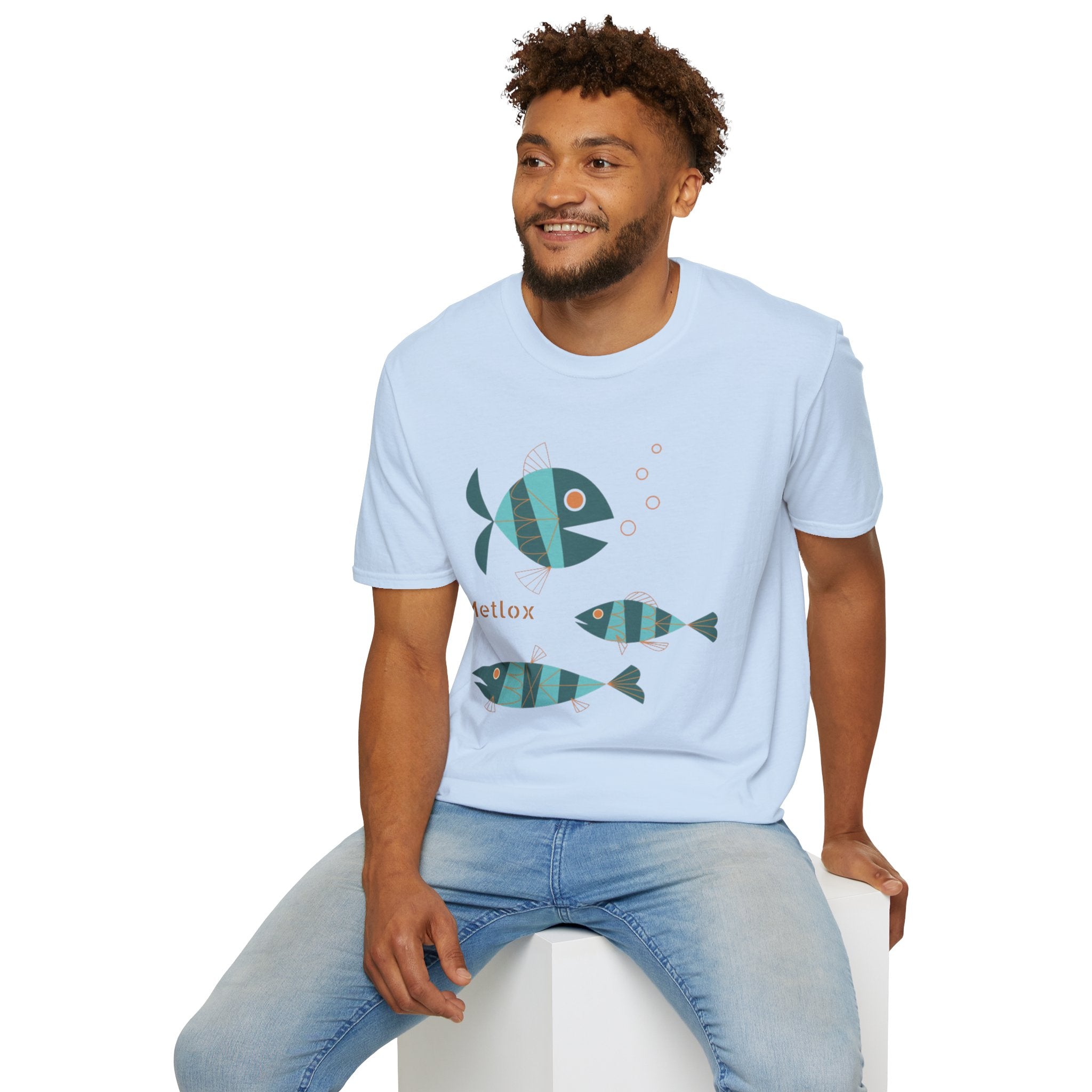 Metlox Pottery Fish Trio T-Shirt | Minimal Ocean Illustration