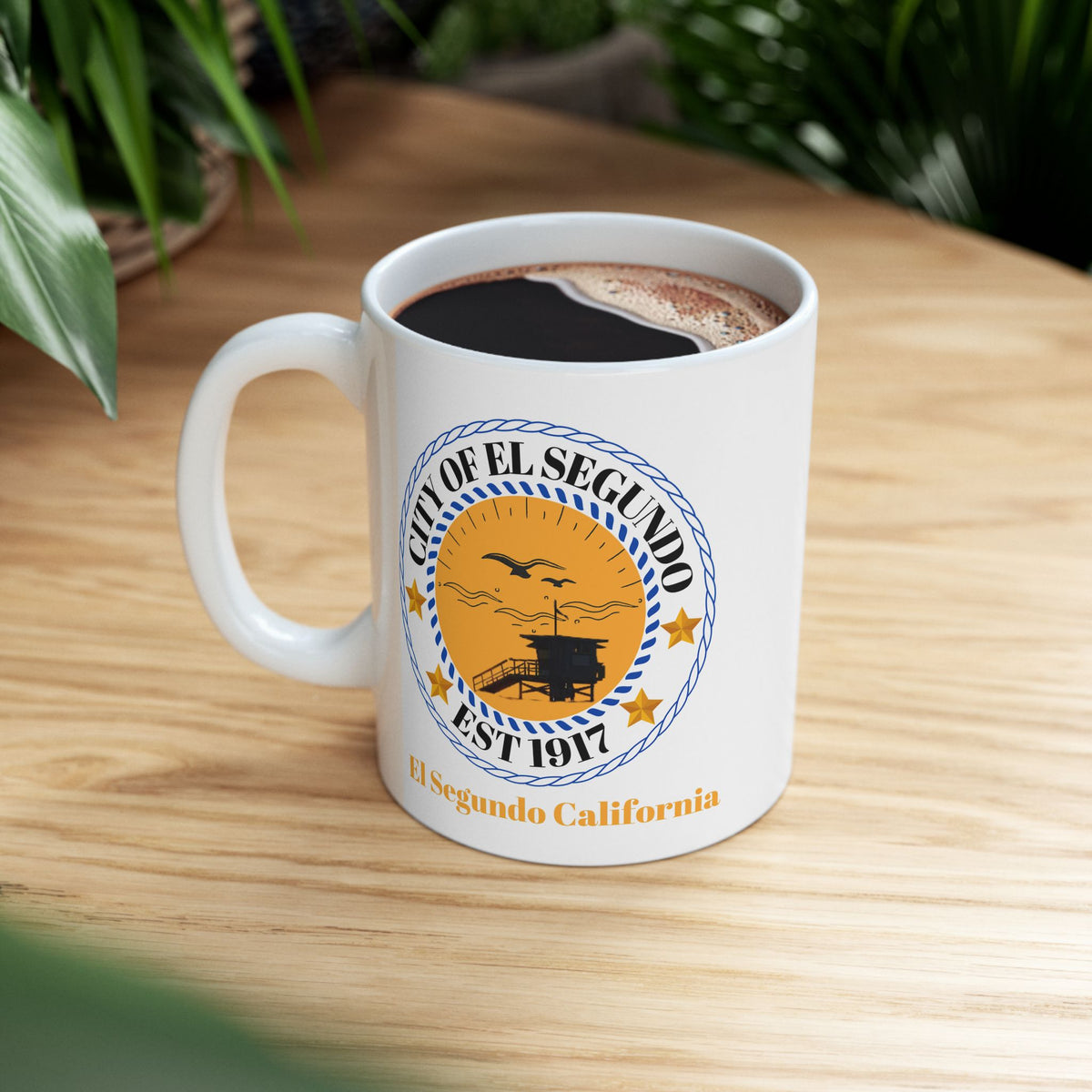 El Segundo California Seal Ceramic Mug — City Crest Coffee Cup (11oz, 15oz)