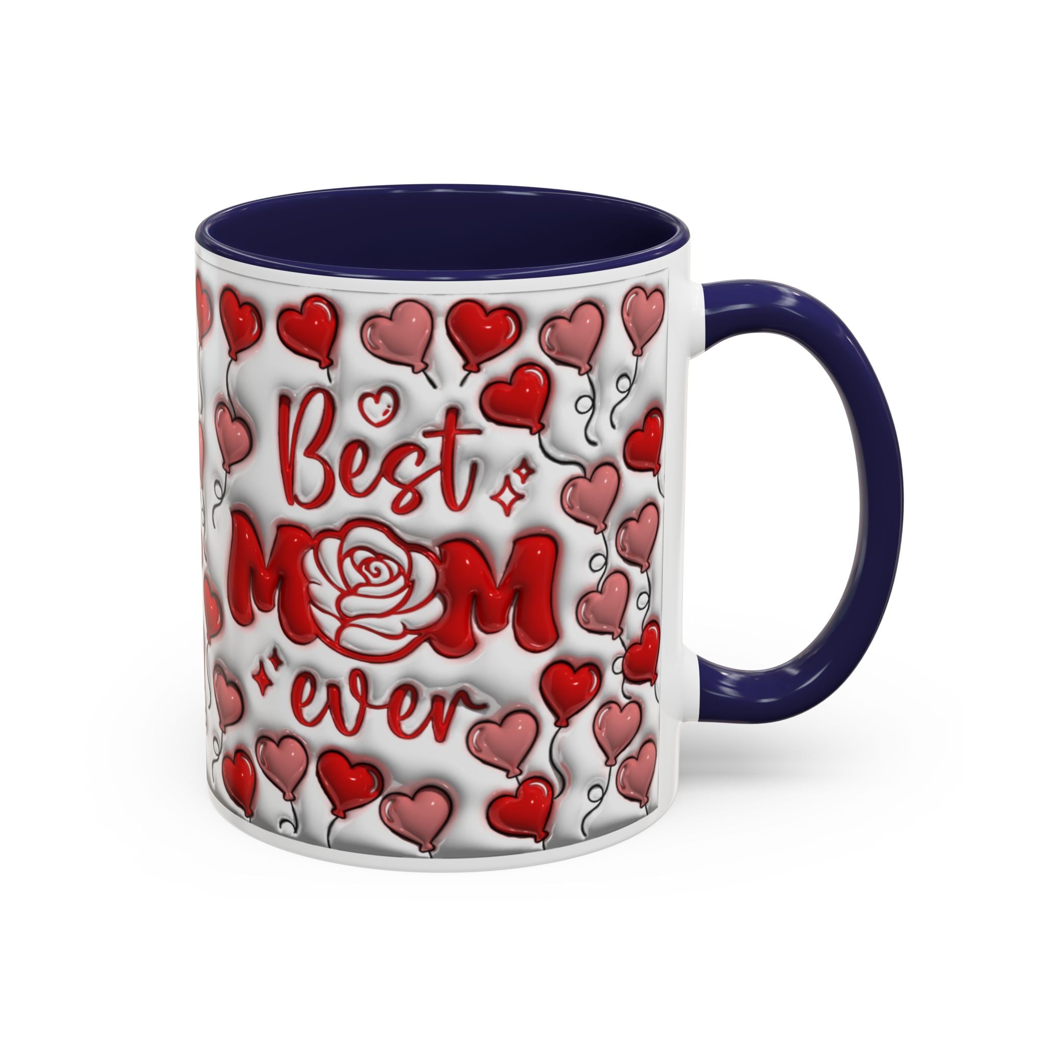 Best Mom Ever Valentines Day Hearts Accent Coffee Mug (11, 15oz)